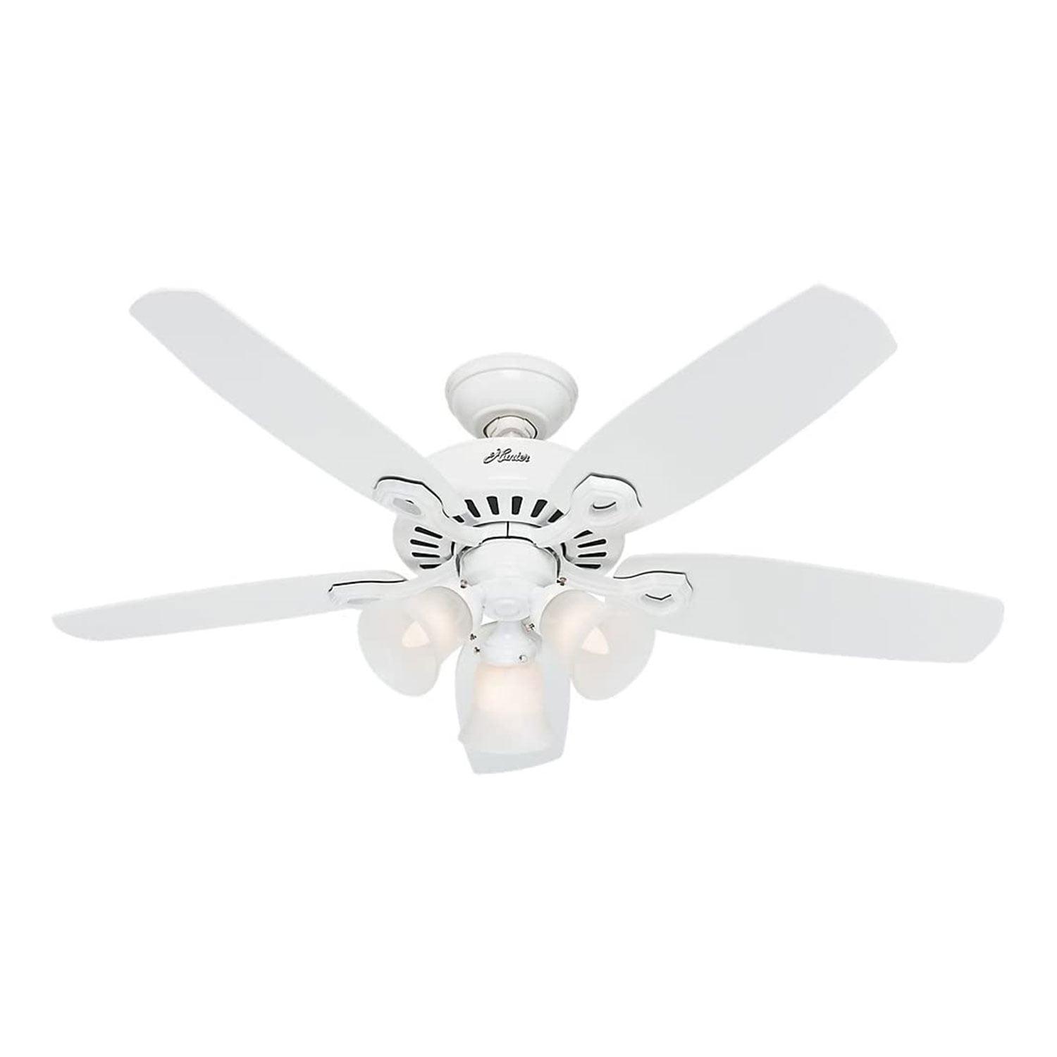 42" Snow White Low Profile Ceiling Fan with Light Kit