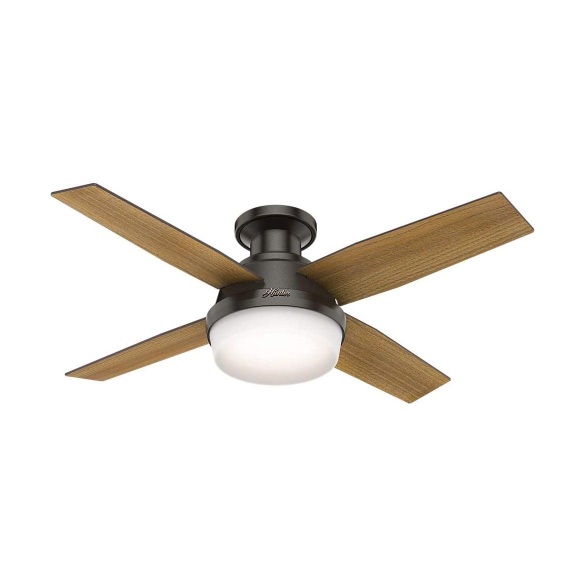 Noble Bronze 44" Dempsey Low Profile Ceiling Fan with LED Light and Remote