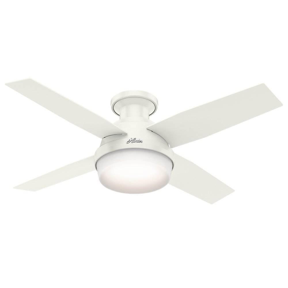 Dempsey Low Profile 44" 4 - Blade Flush Mount Ceiling Fan with Lights and Remote