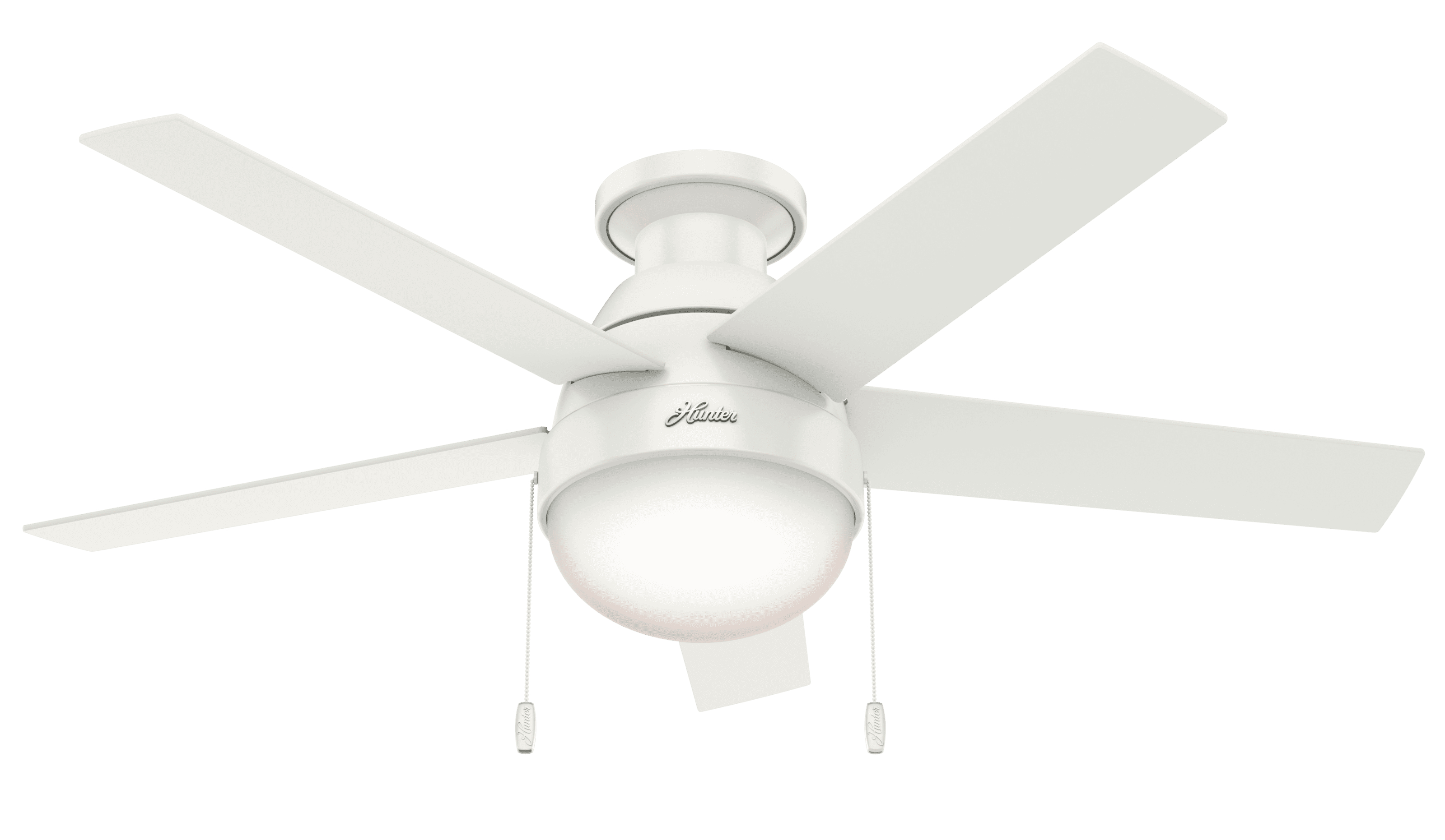 Anslee 46" Fresh White Low Profile LED Ceiling Fan with Reversible Blades