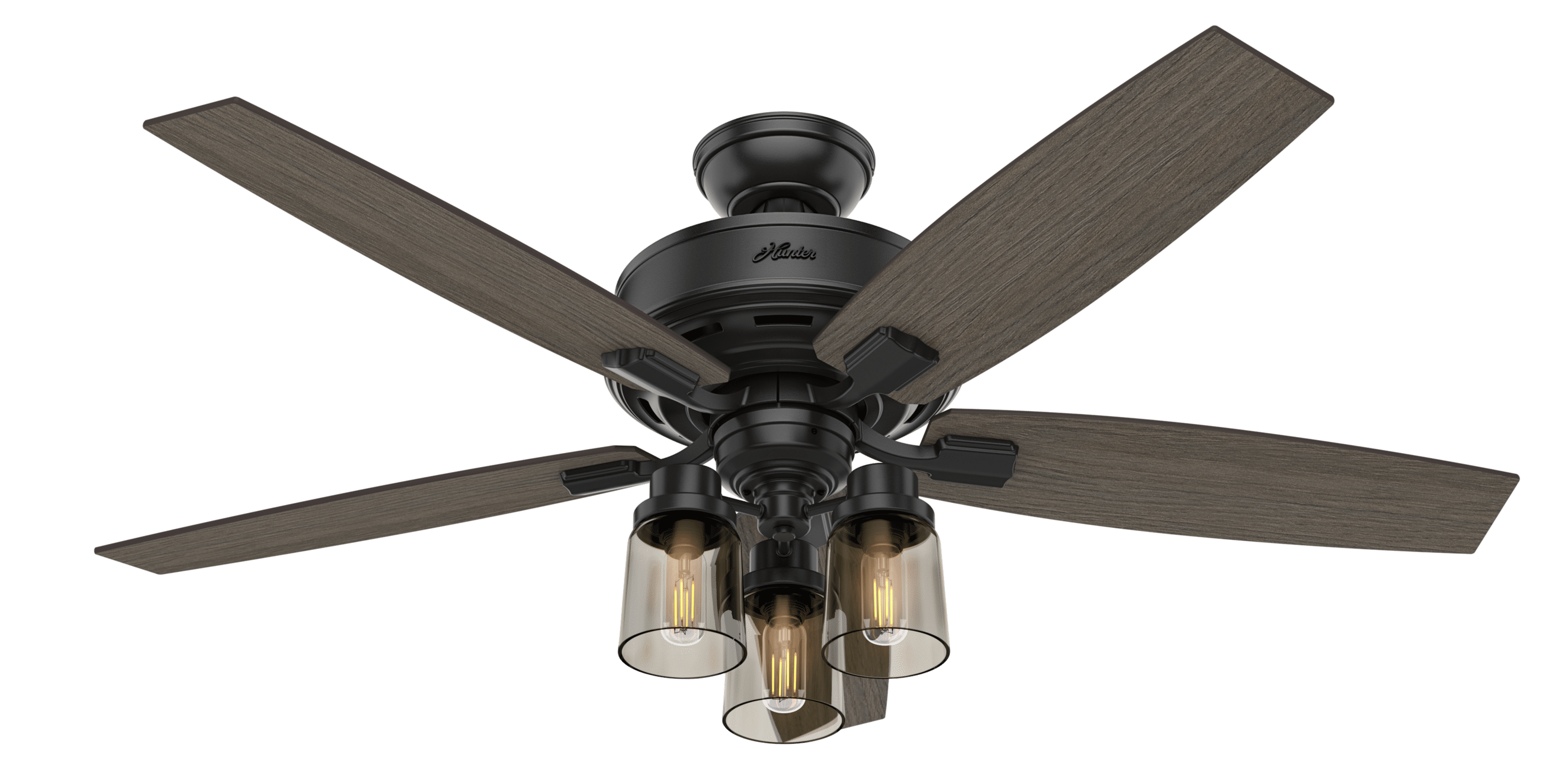 Bennett 52" Matte Black Modern Ceiling Fan with LED Light and Remote