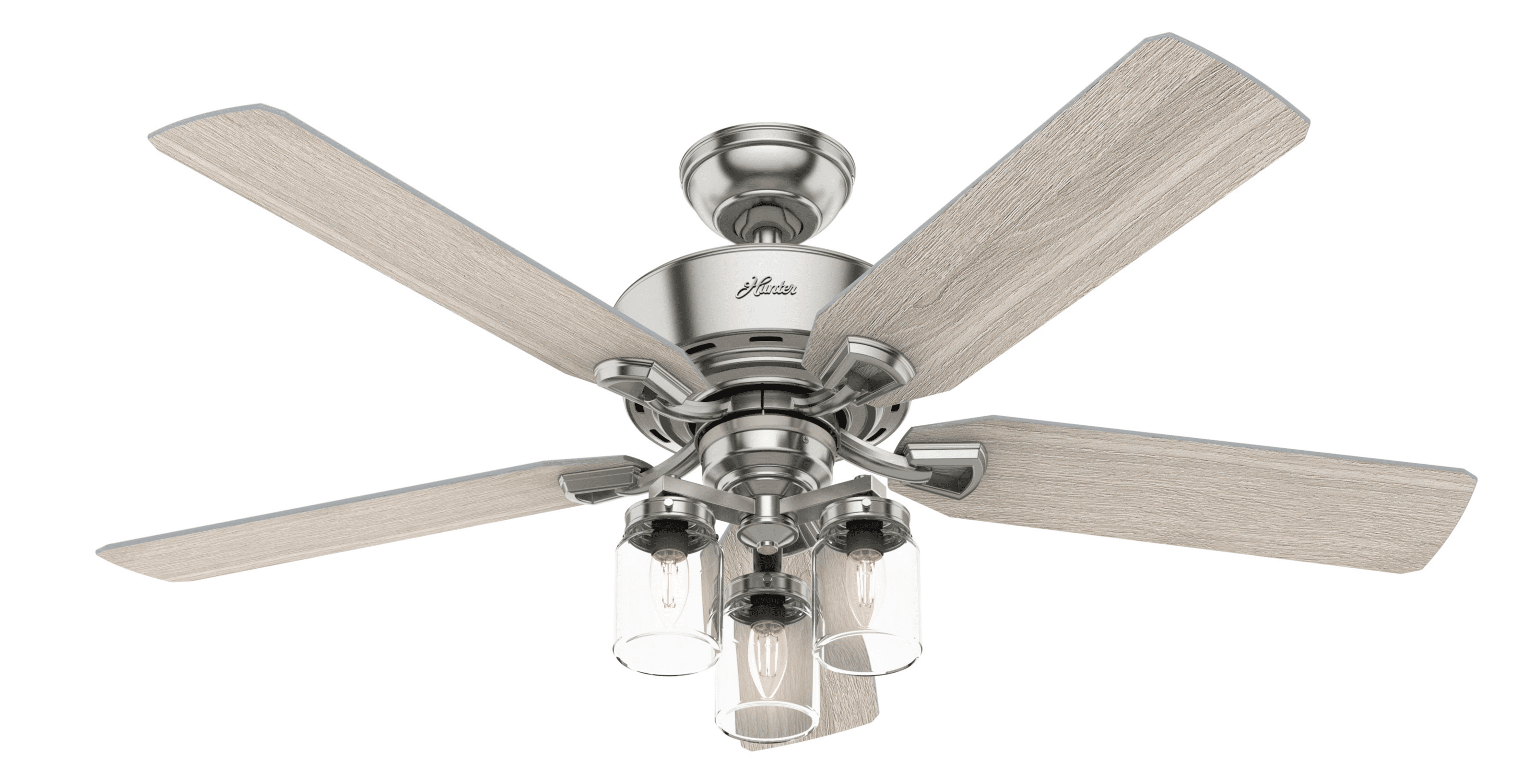 Devon Park 52" 5 - Blade Farmhouse Indoor Ceiling Fan with LED Mason Jar Lights and Handheld Remote