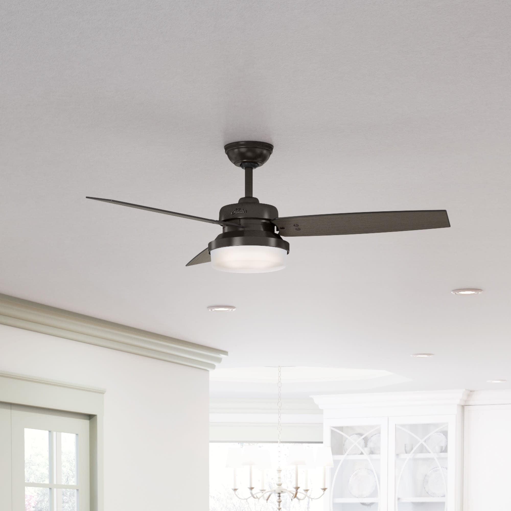 Hunter Fan 52" Sentinel 3 -Blade Standard Ceiling Fan with Remote Control and Light Kit Included