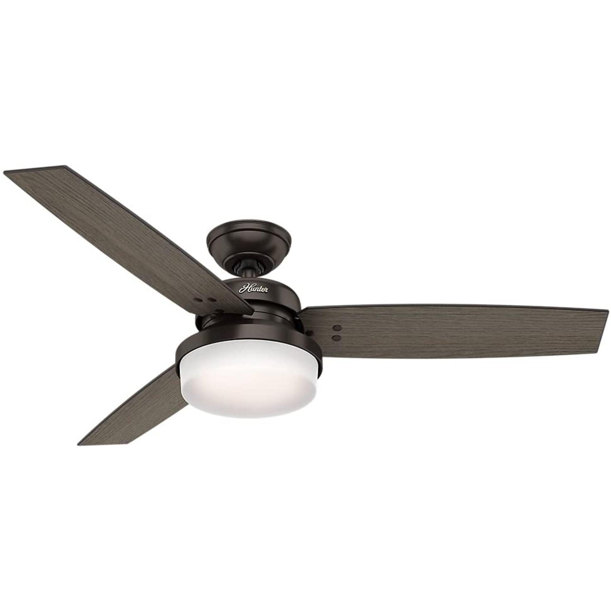 52" Sentinel 3 -Blade Standard Ceiling Fan with Remote Control and Light Kit Included