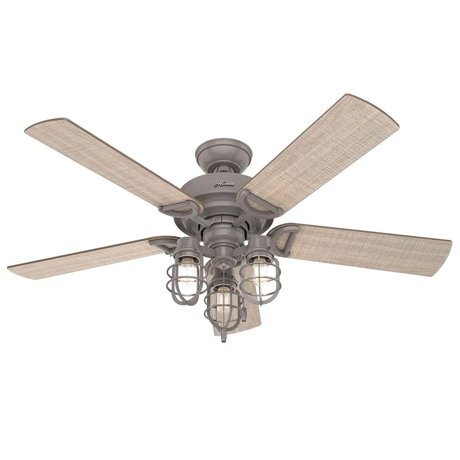 52" Starklake 5 - Blade Outdoor Standard Ceiling Fan with Pull Chain and Light Kit Included