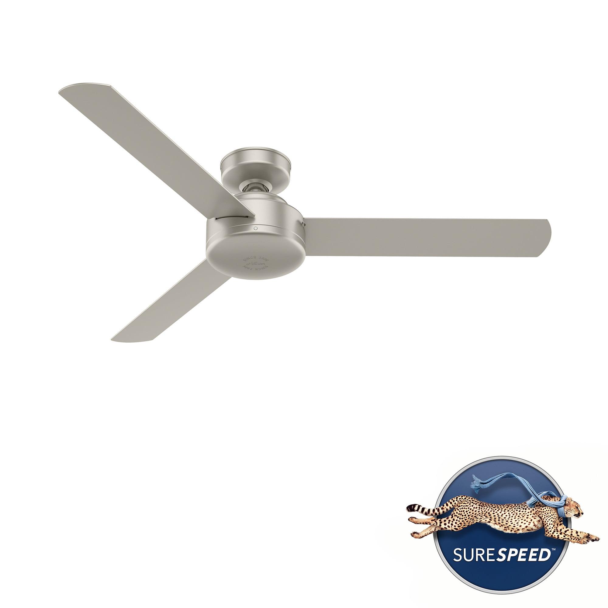 Presto Matte Nickel 52" Low Profile Ceiling Fan with Remote