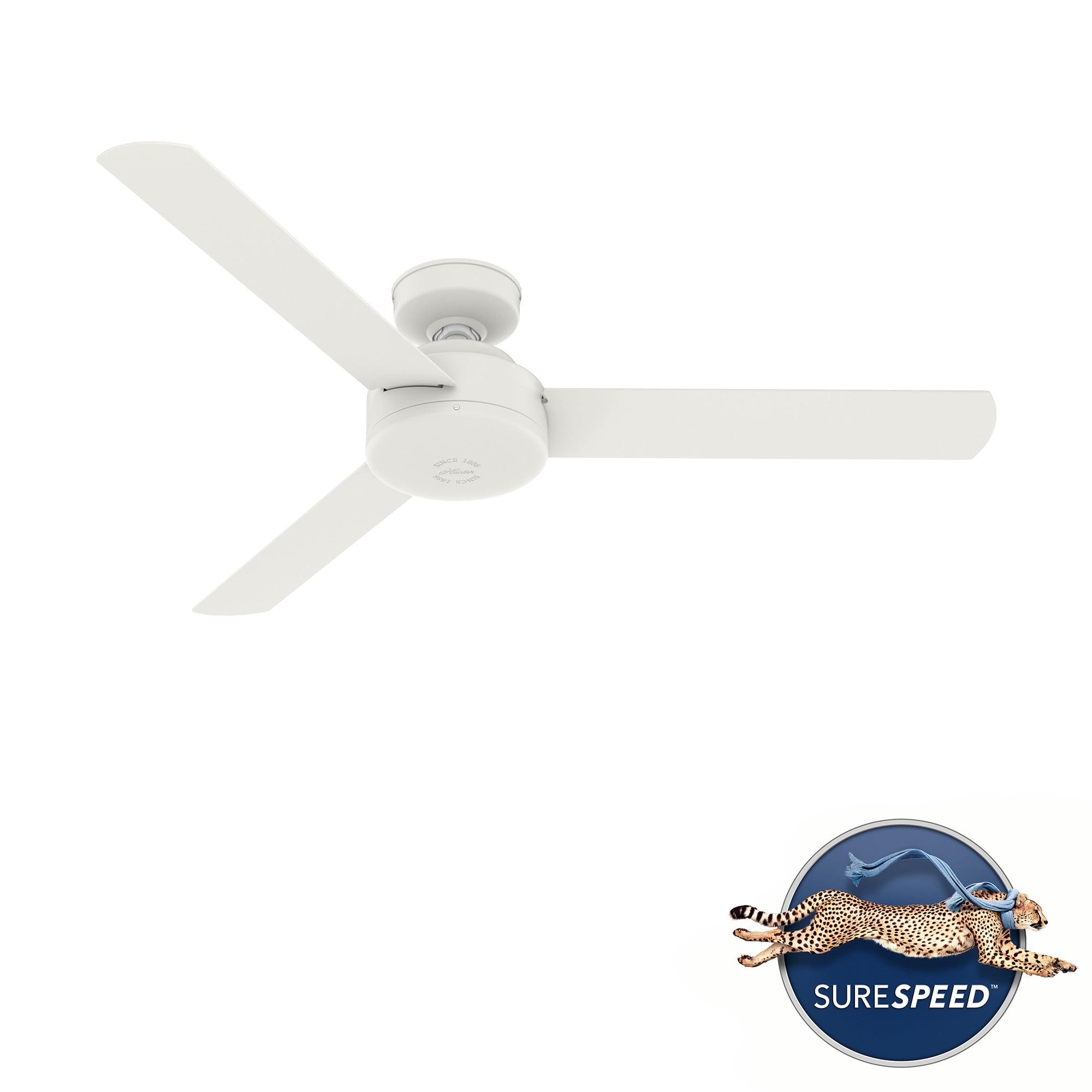 52" Matte White 3-Blade Ceiling Fan with Wall Control