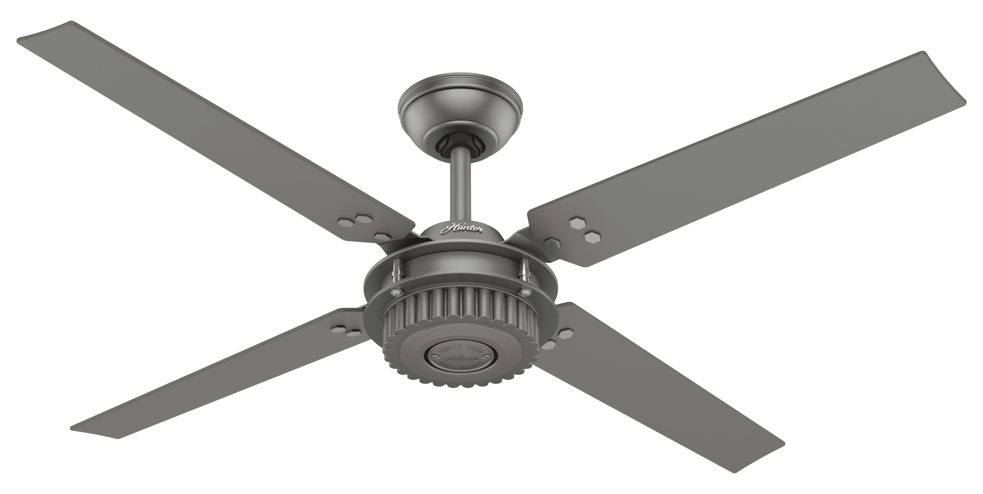 Hunter 54" Matte Silver Low-Profile Industrial Ceiling Fan