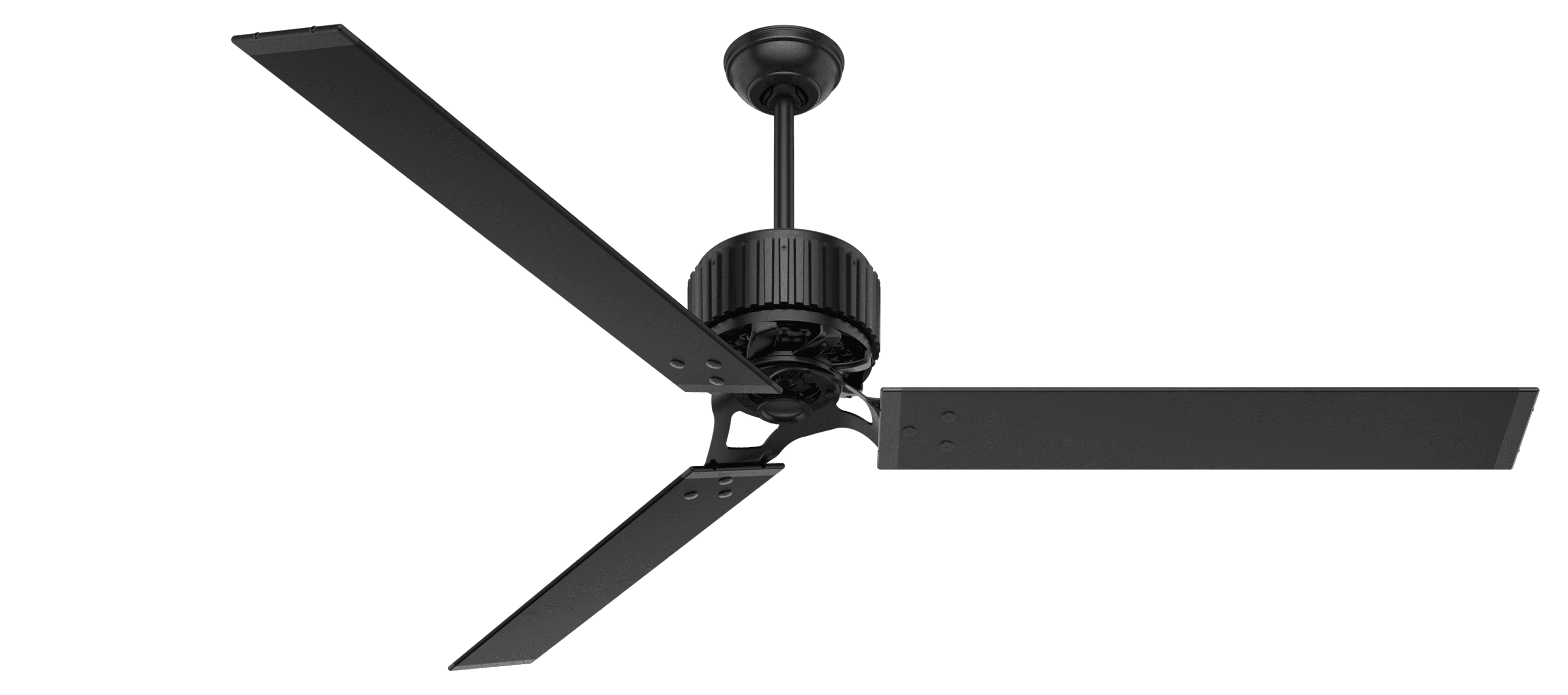 Matte Black 72" Industrial Ceiling Fan with Remote and Reversible Blade