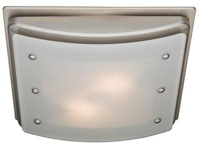 Ellipse Decorative Bathroom Ventilation Fan with Light and Night-Light in Brushed Nickel