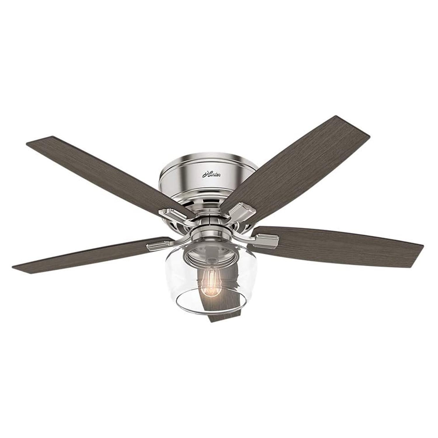 52" Bennett 5 - Blade Flush Mount Ceiling Fan with Lights and Remote