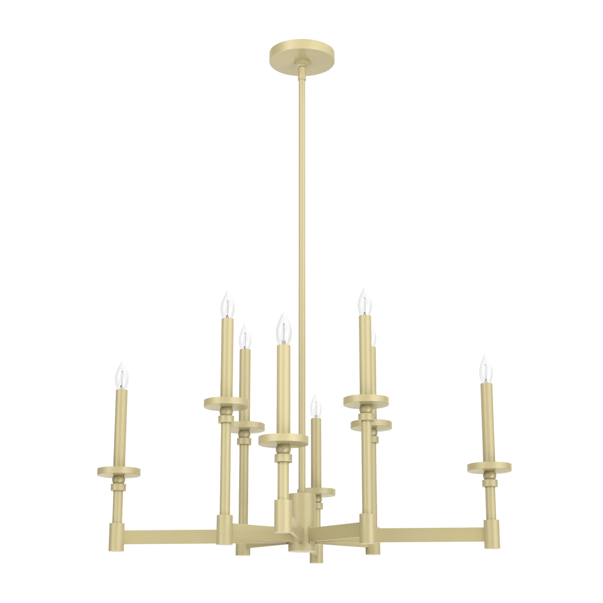 Hunter Briargrove Modern Brass 8-Light Tiered Candle Chandelier