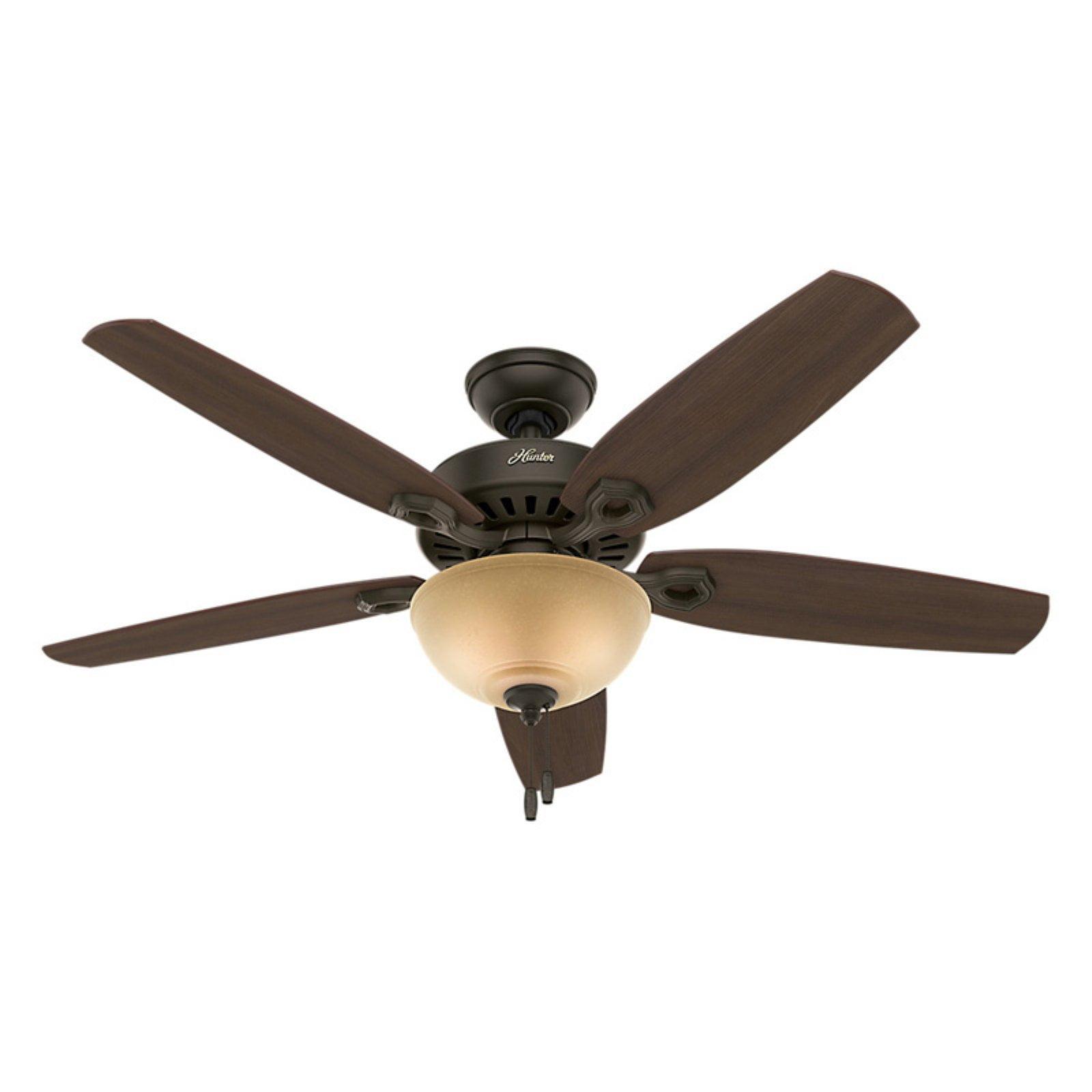 52" Builder Deluxe 5 - Blade Standard Ceiling Fan with Pull Chain and Light Kit Included