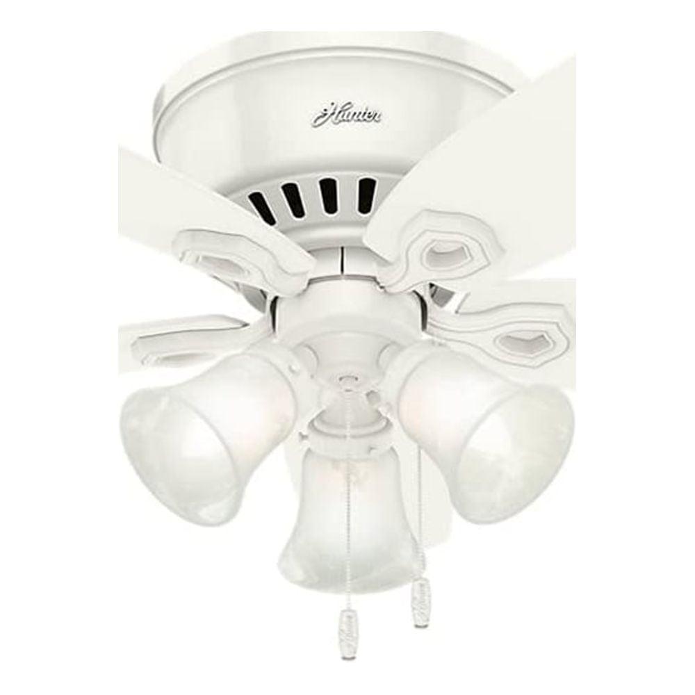 Snow White 42" Low Profile Ceiling Fan with LED Lights & WhisperWind Motor