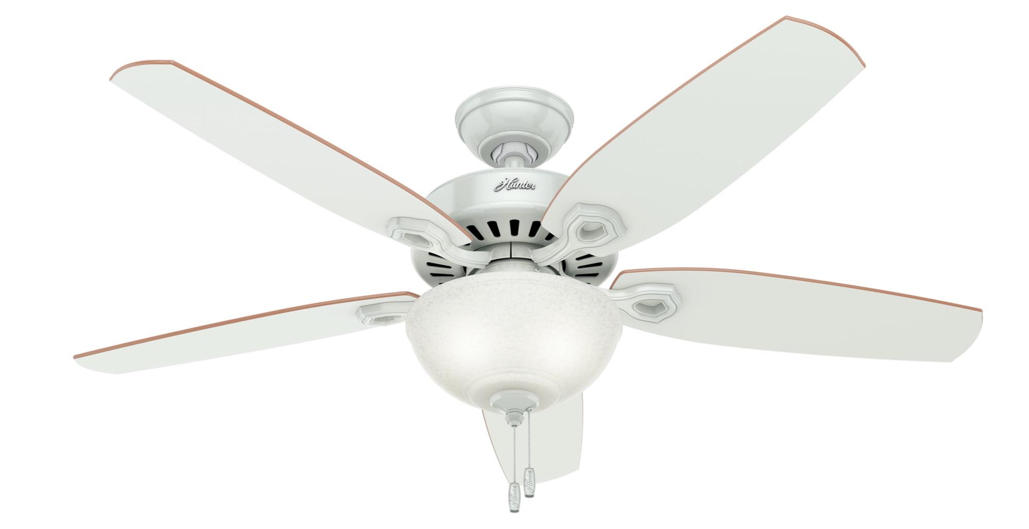Hunter Fan 52" Builder Deluxe 5 - Blade Standard Ceiling Fan with Pull Chain and Light Kit Included