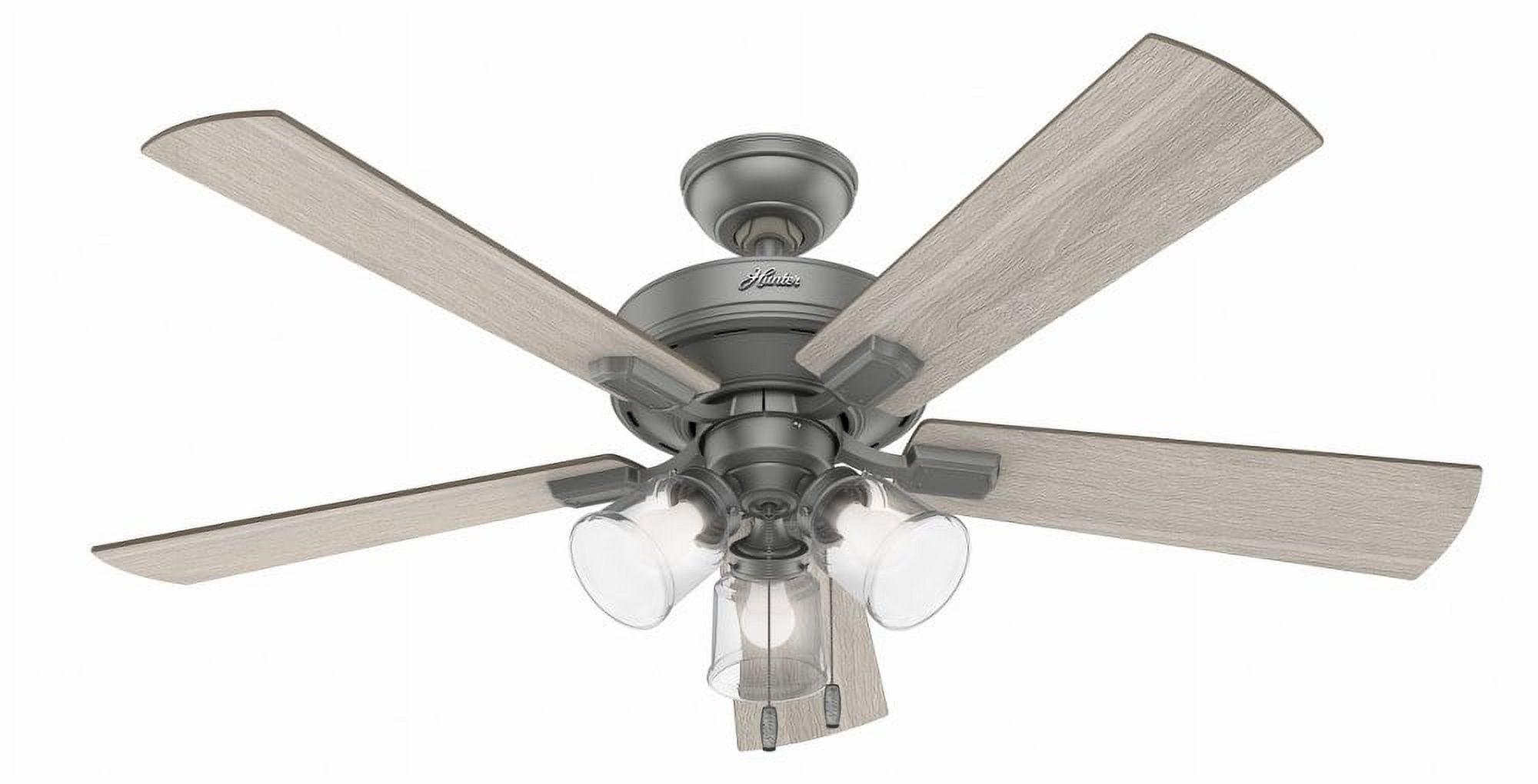 52" Crestfield 5 - Blade Modern Farmhouse Indoor Ceiling Fan with Light and Pull Chains