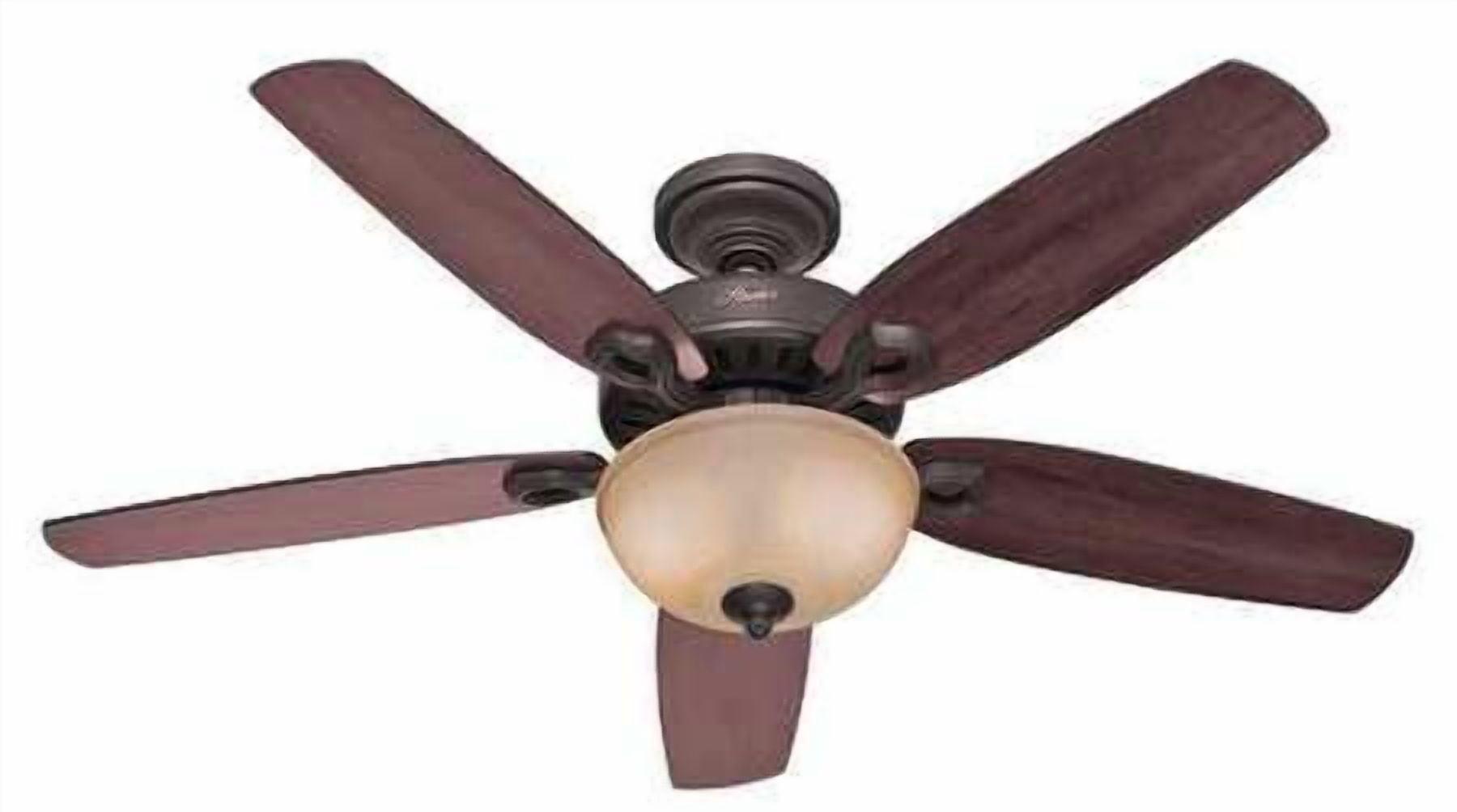 Hunter Fan 52" Builder Deluxe 5 - Blade Standard Ceiling Fan with Pull Chain and Light Kit Included