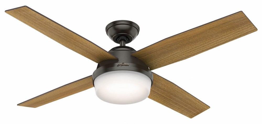 Dempsey 52" 4 - Blade Contemporary Indoor Ceiling Fan with Lights and Remote