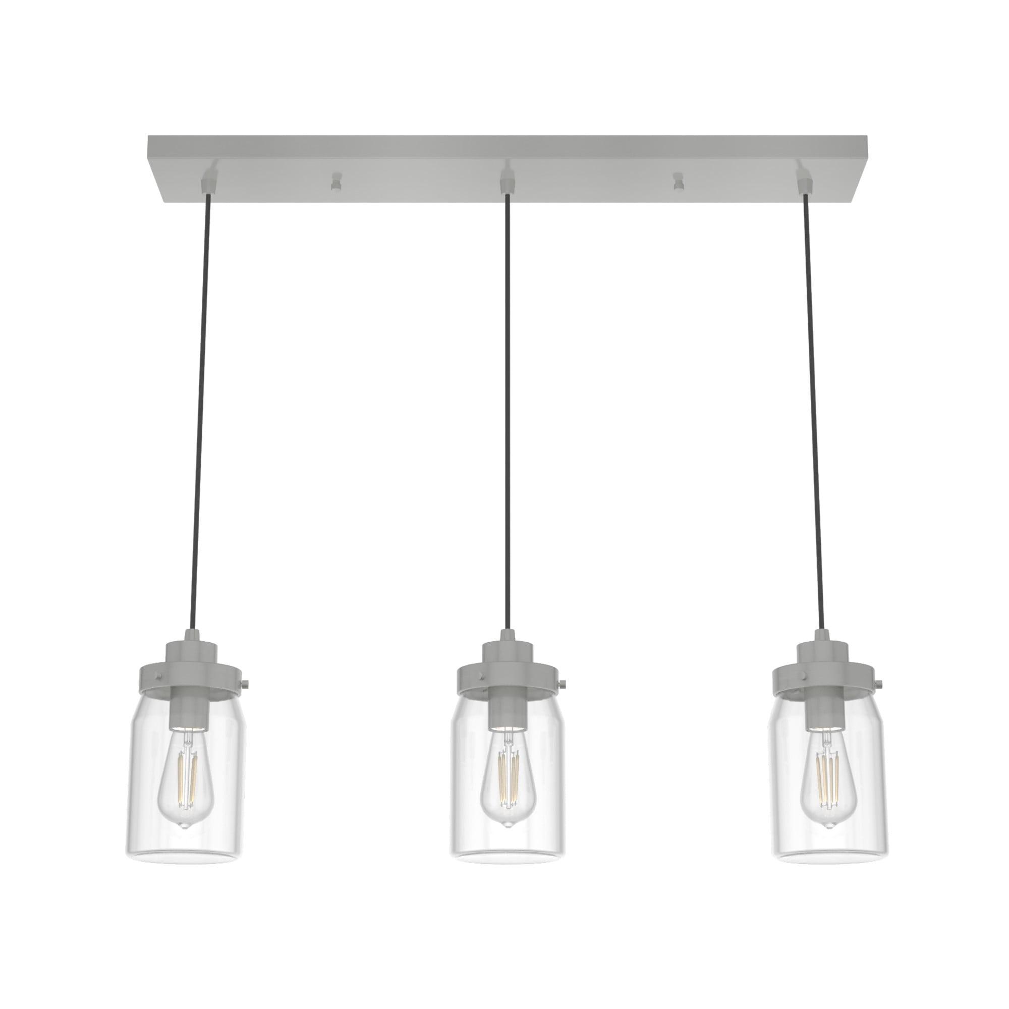 Devon Park Brushed Nickel 3-Light Farmhouse Jar Pendant