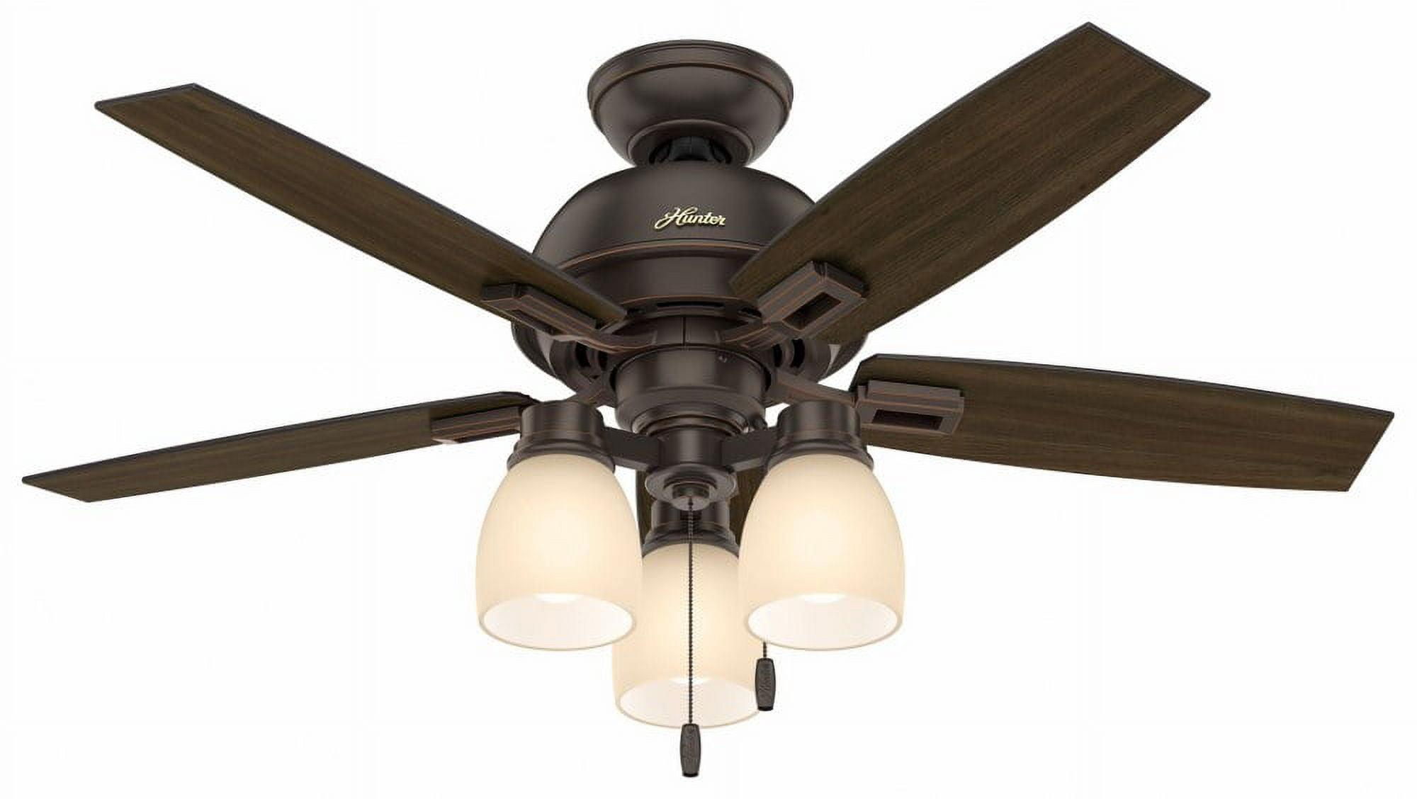 44" Donegan 5 - Blade Standard Ceiling Fan with Pull Chain and Light Kit Included