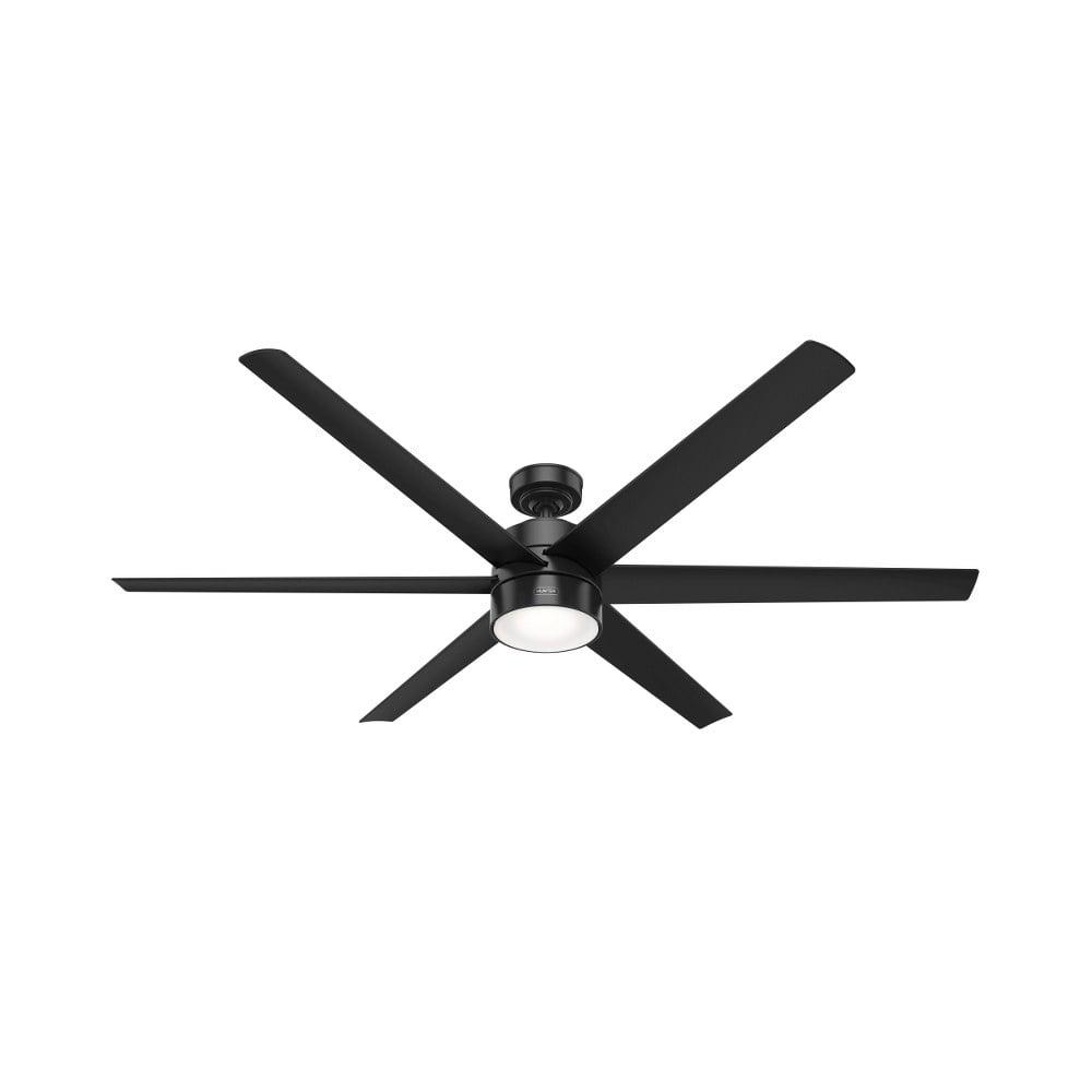 Solaria 72" Matte Black Outdoor Ceiling Fan with LED Light