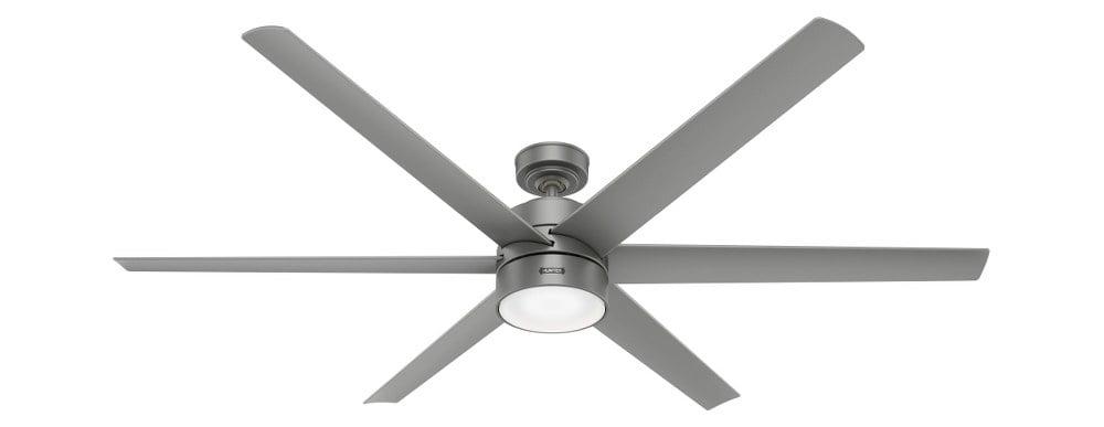 Solaria 72" Matte Silver Outdoor Ceiling Fan with LED Light and Remote