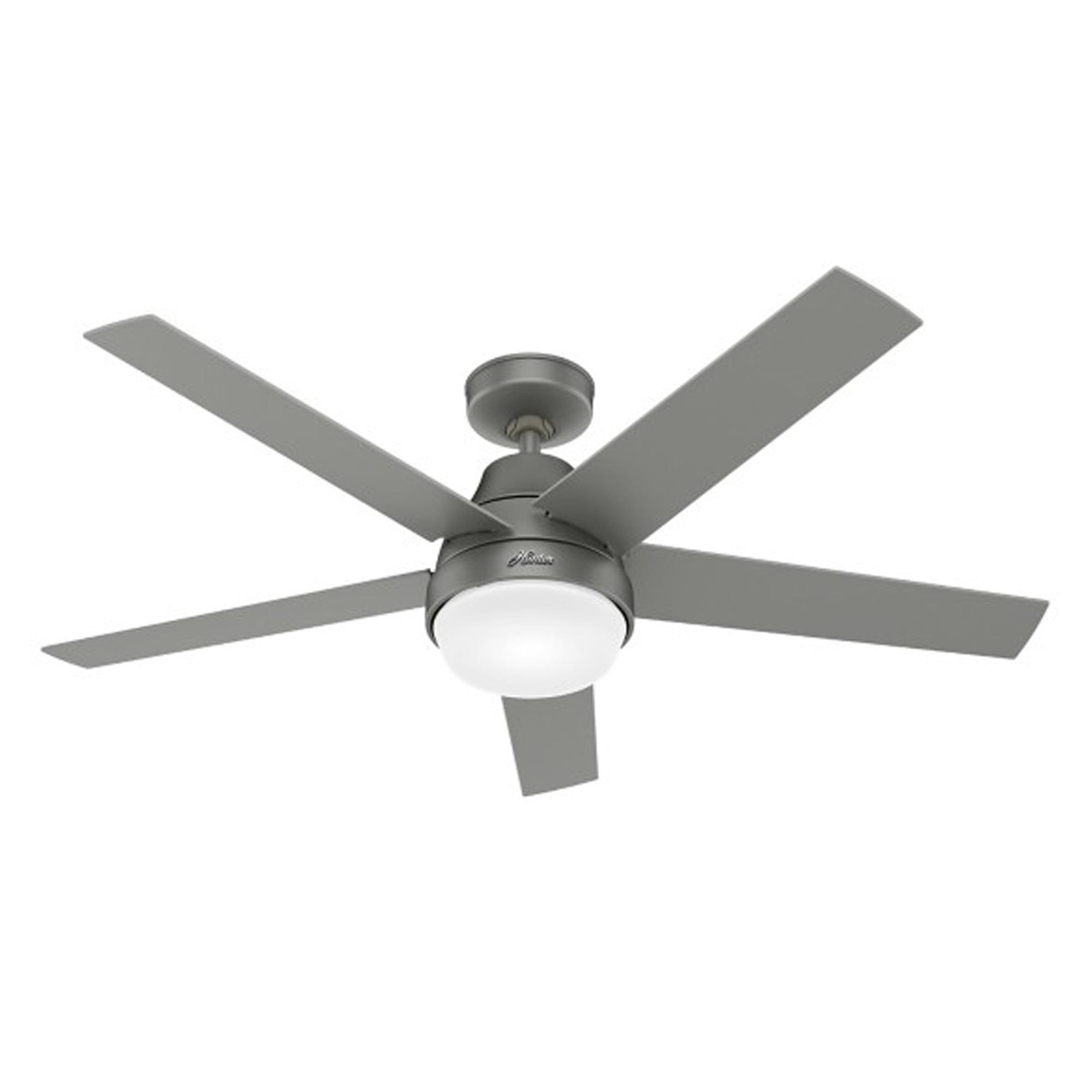 Aerodyne 52" Matte Silver Smart Ceiling Fan with LED Light and Remote