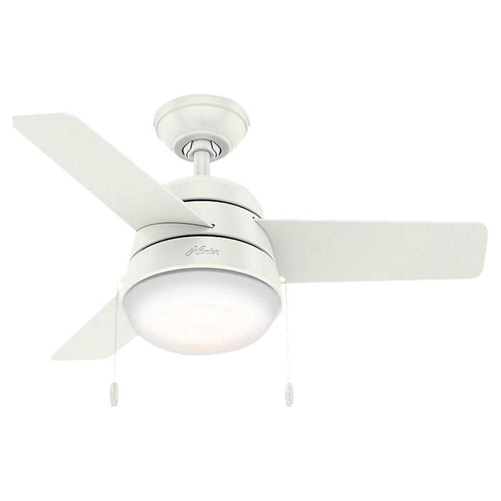 36" White MDF Ceiling Fan with LED Light and Remote