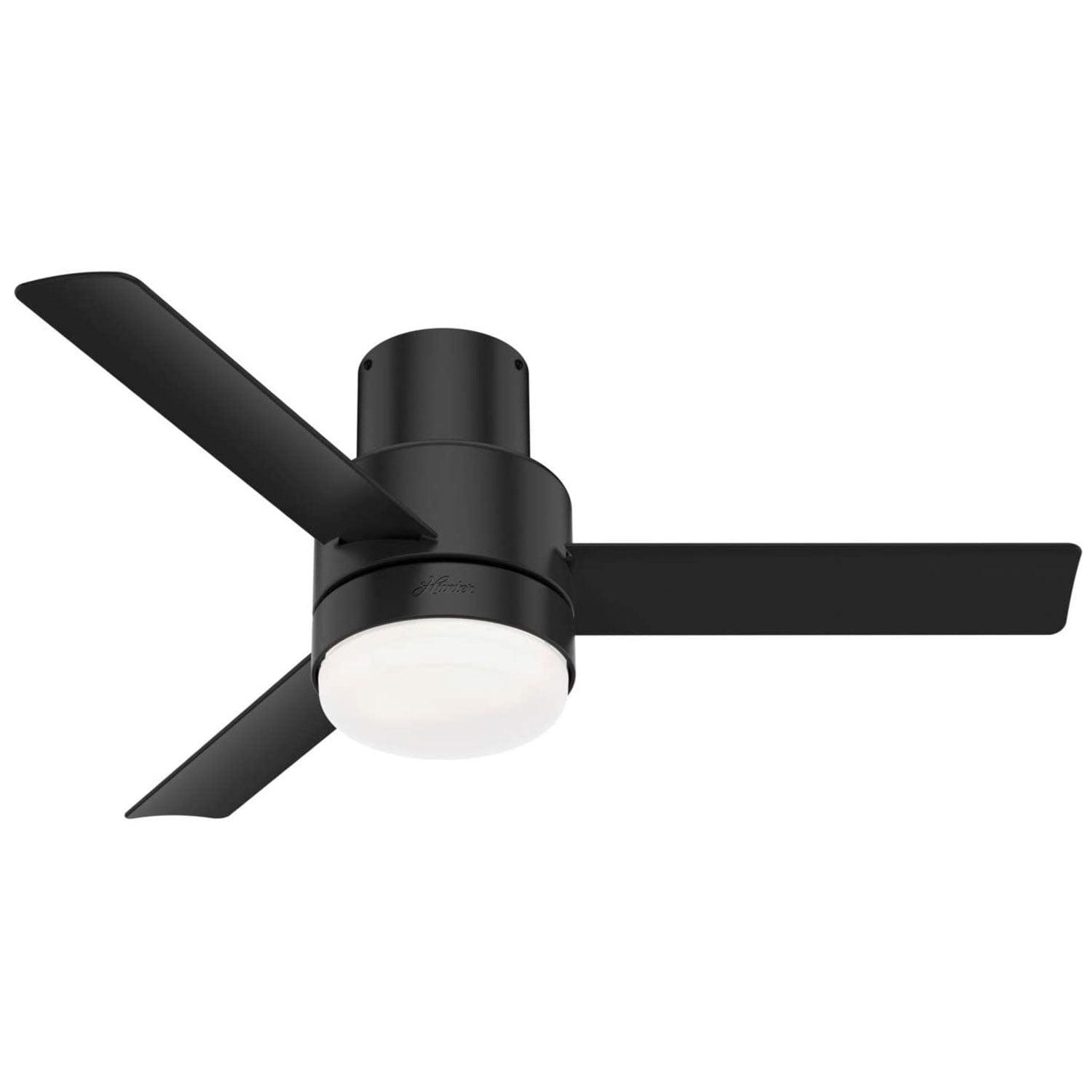 Gilmour 44" Matte Black Low Profile Ceiling Fan with Remote