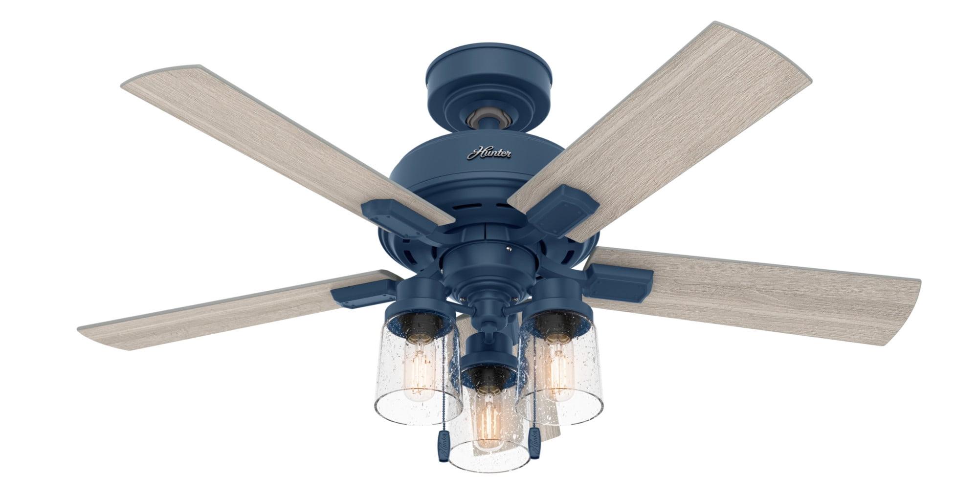 44" Hartland 5 - Blade Modern Farmhouse Indoor Ceiling Fan with Lights and Pull Chains