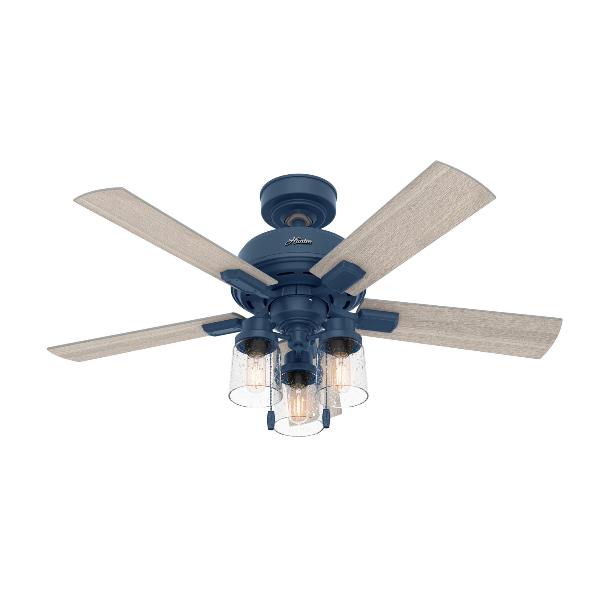 44" Hartland 5 - Blade Modern Farmhouse Indoor Ceiling Fan with Lights and Pull Chains