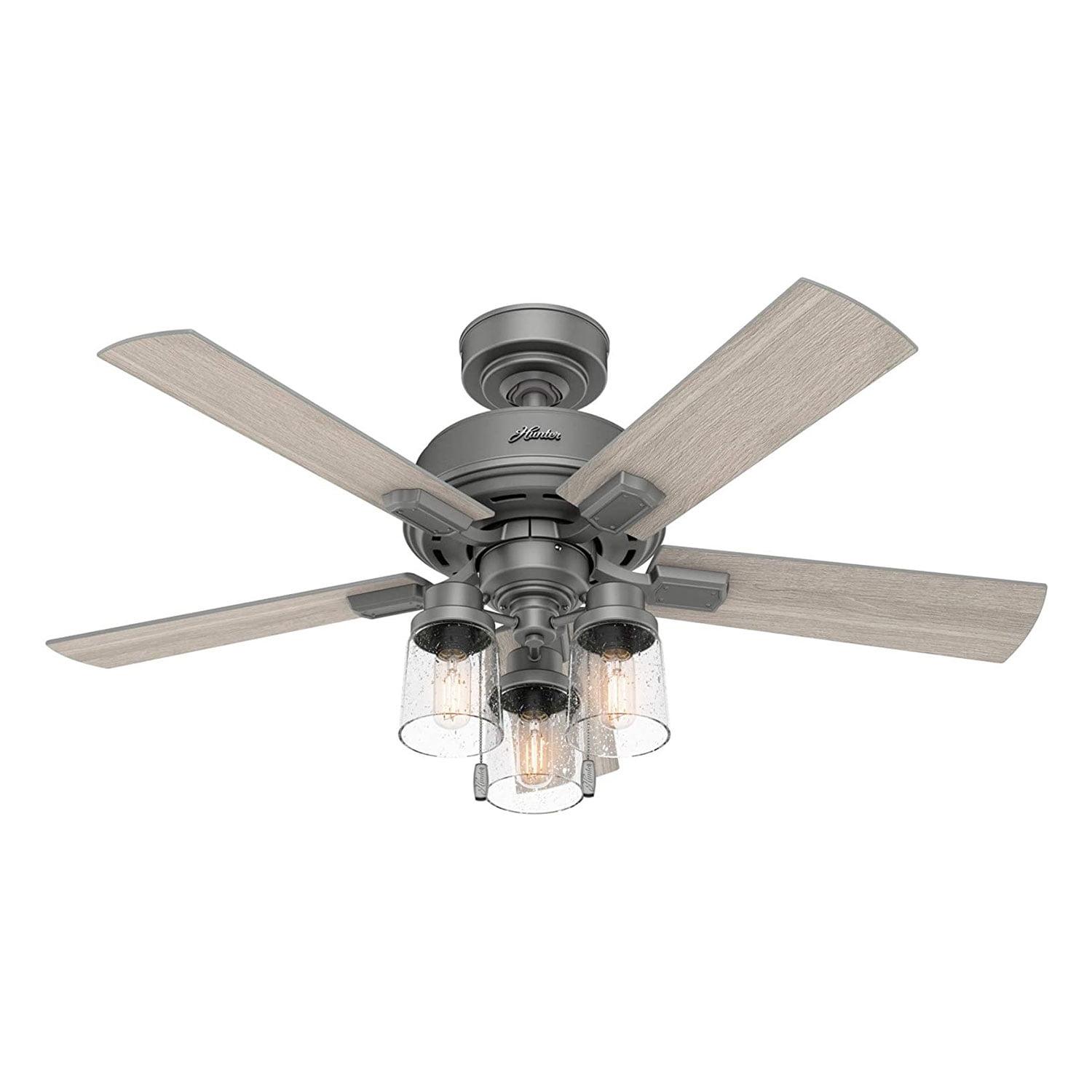 44" Hartland 5 - Blade Modern Farmhouse Indoor Ceiling Fan with Lights and Pull Chains