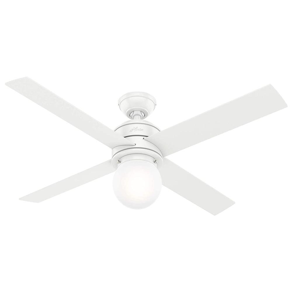 Hepburn 52" Matte White LED Ceiling Fan with Globe Light