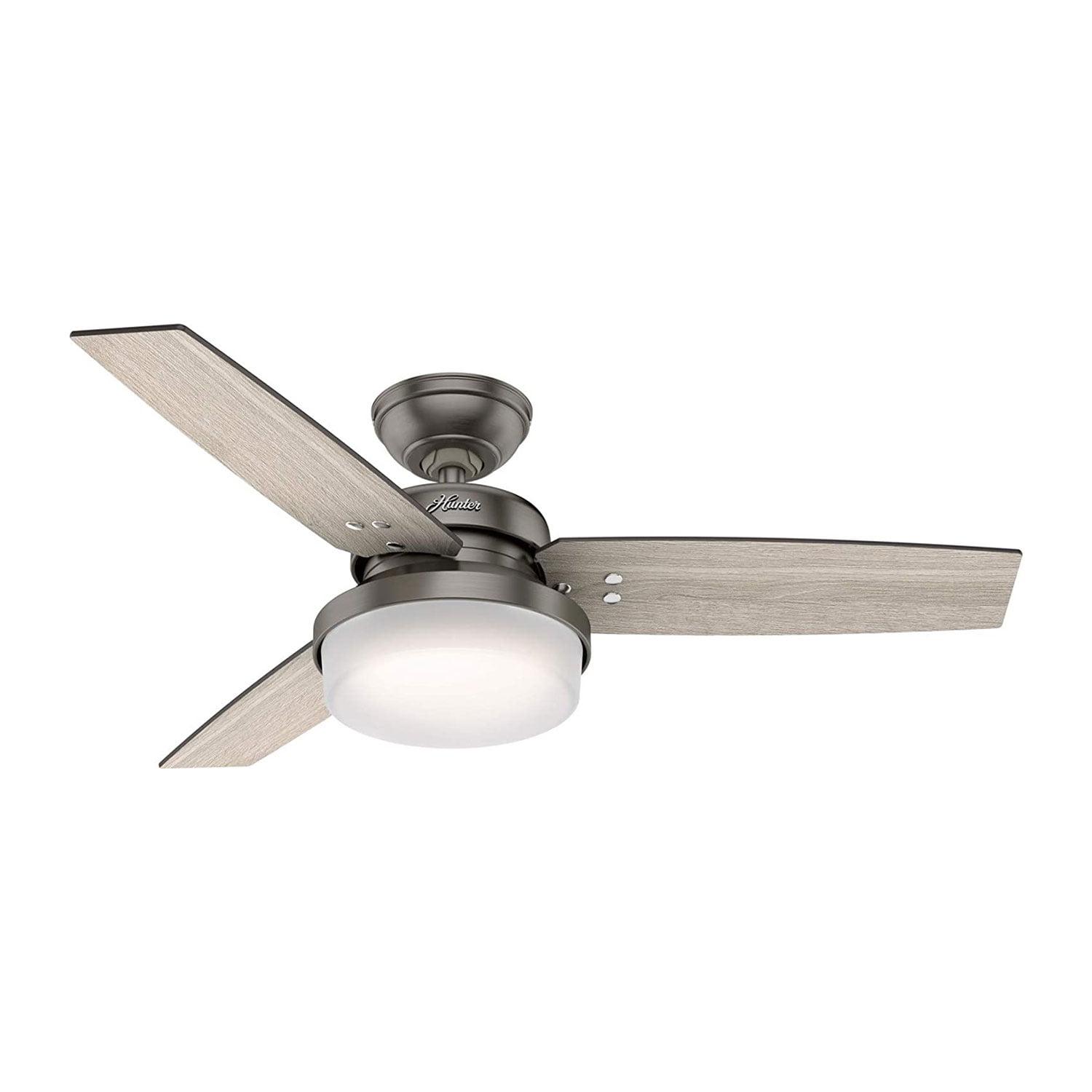 Sentinel 44" Brushed Slate Modern Ceiling Fan with LED Light