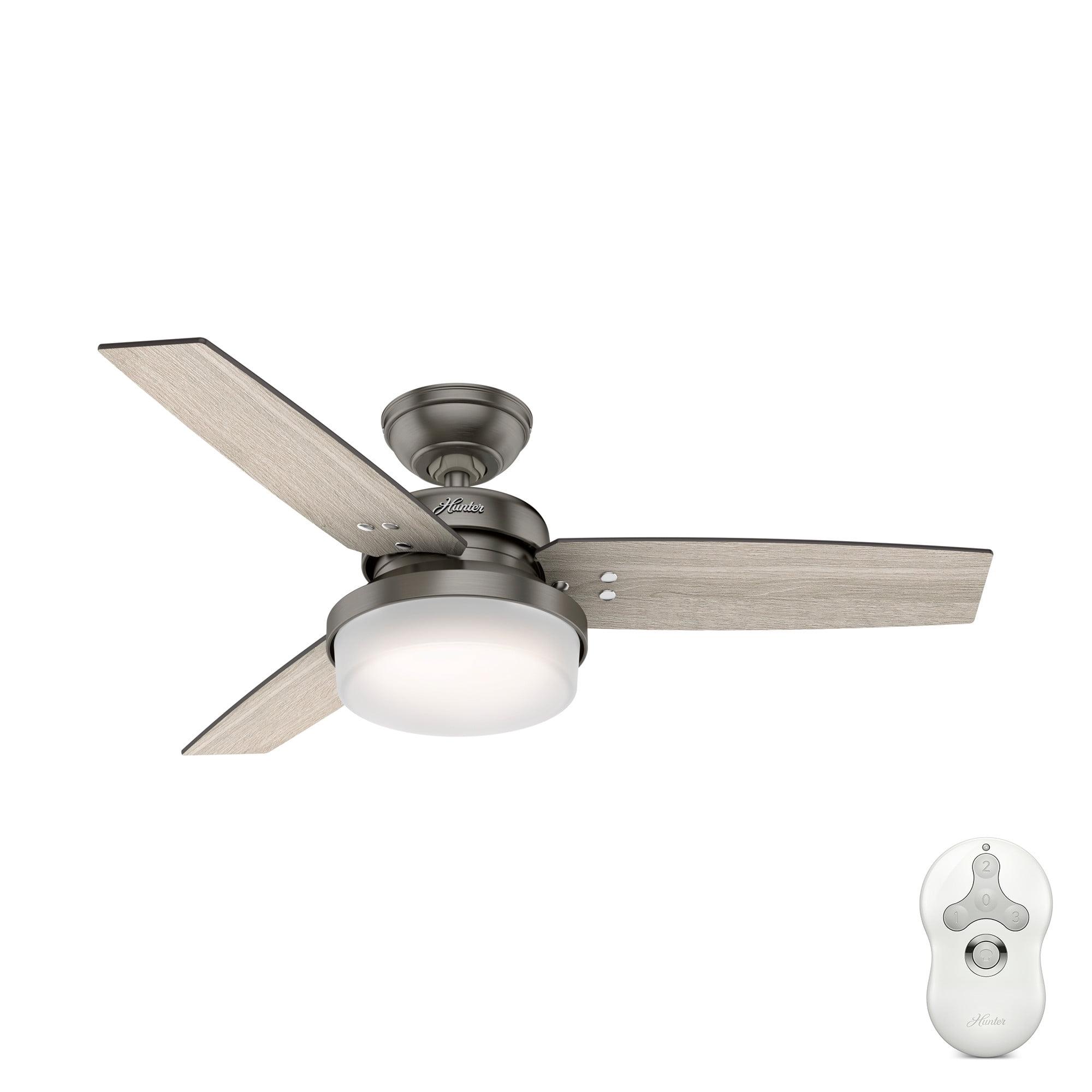 Hunter Fan 44" Sentinel 3 - Blade Standard Ceiling Fan with Remote Control and Light Kit Included