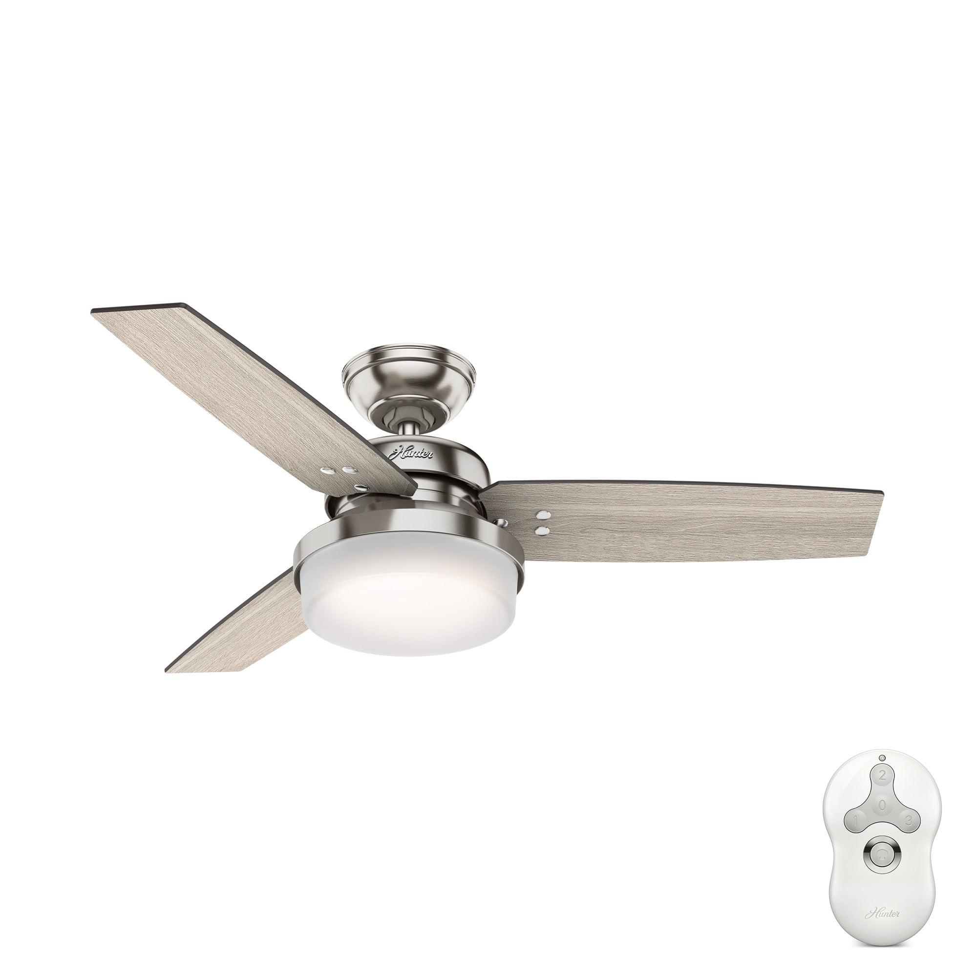 44" Sentinel 3 - Blade Standard Ceiling Fan with Remote Control and Light Kit Included