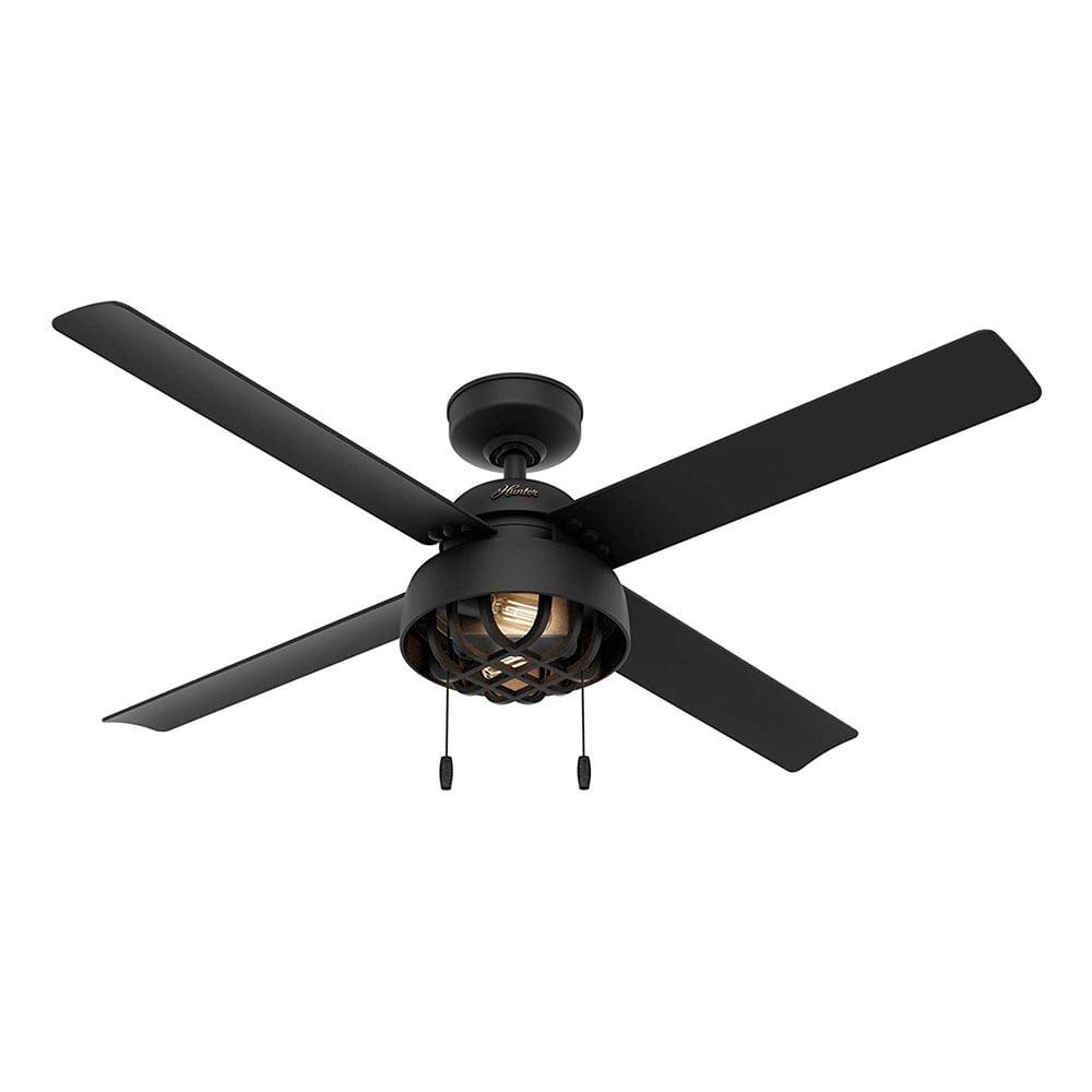 52" Spring Mill 4 - Blade Damp Rated Ceiling Fan With LED Light Kit And Pull Chain