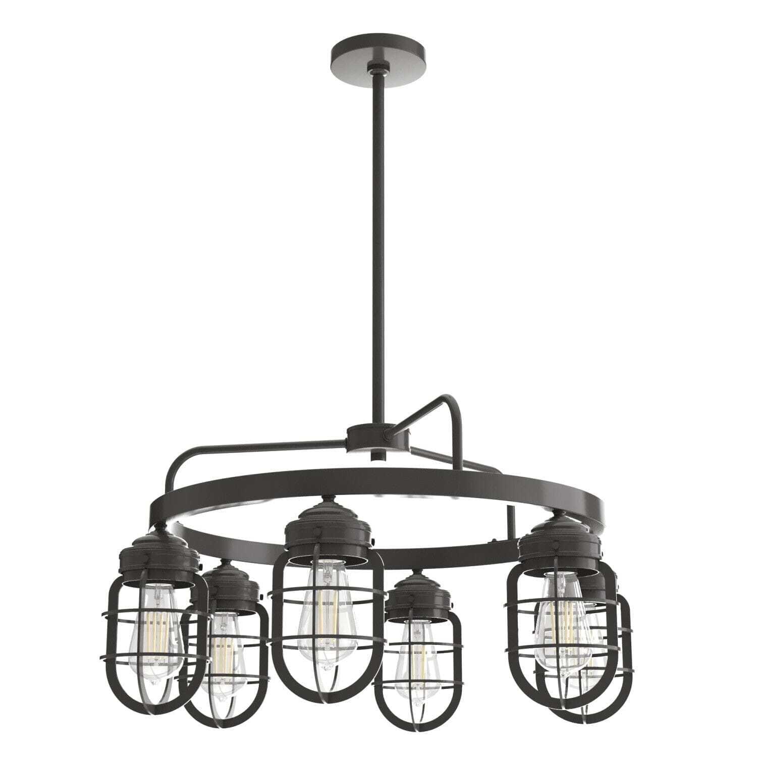 Starklake 6 - Light Unique / Statement Wagon Wheel Chandelier