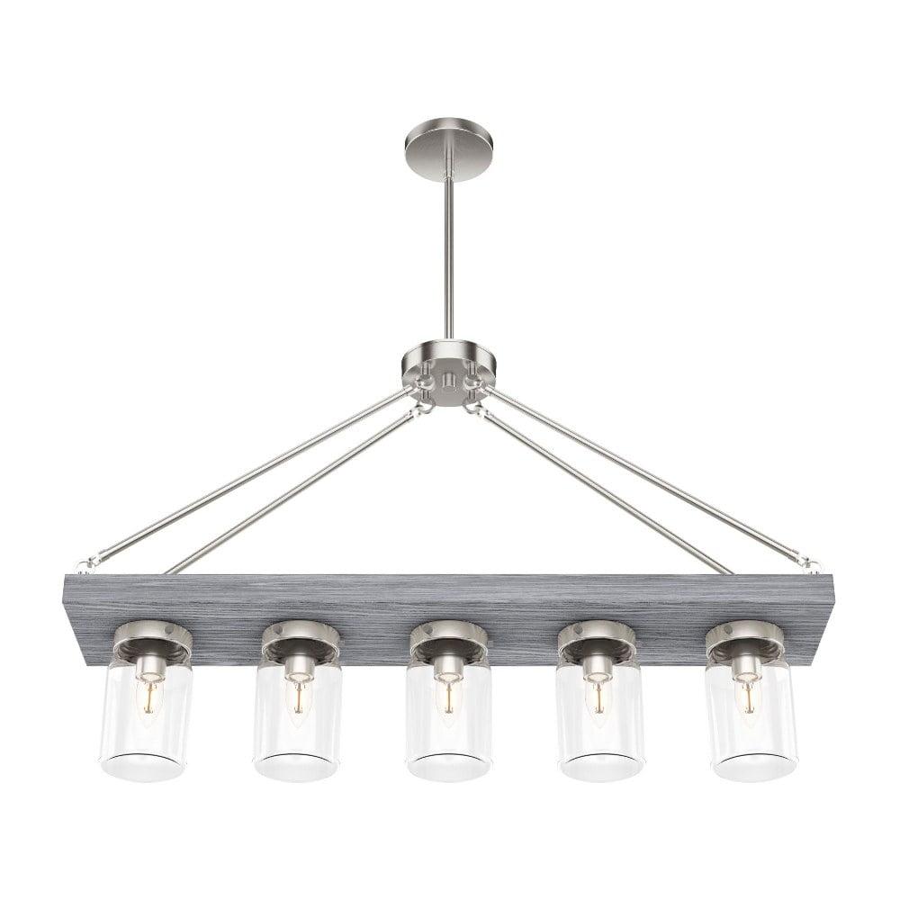 Devon Park Brushed Nickel 5-Light Mason Jar Chandelier