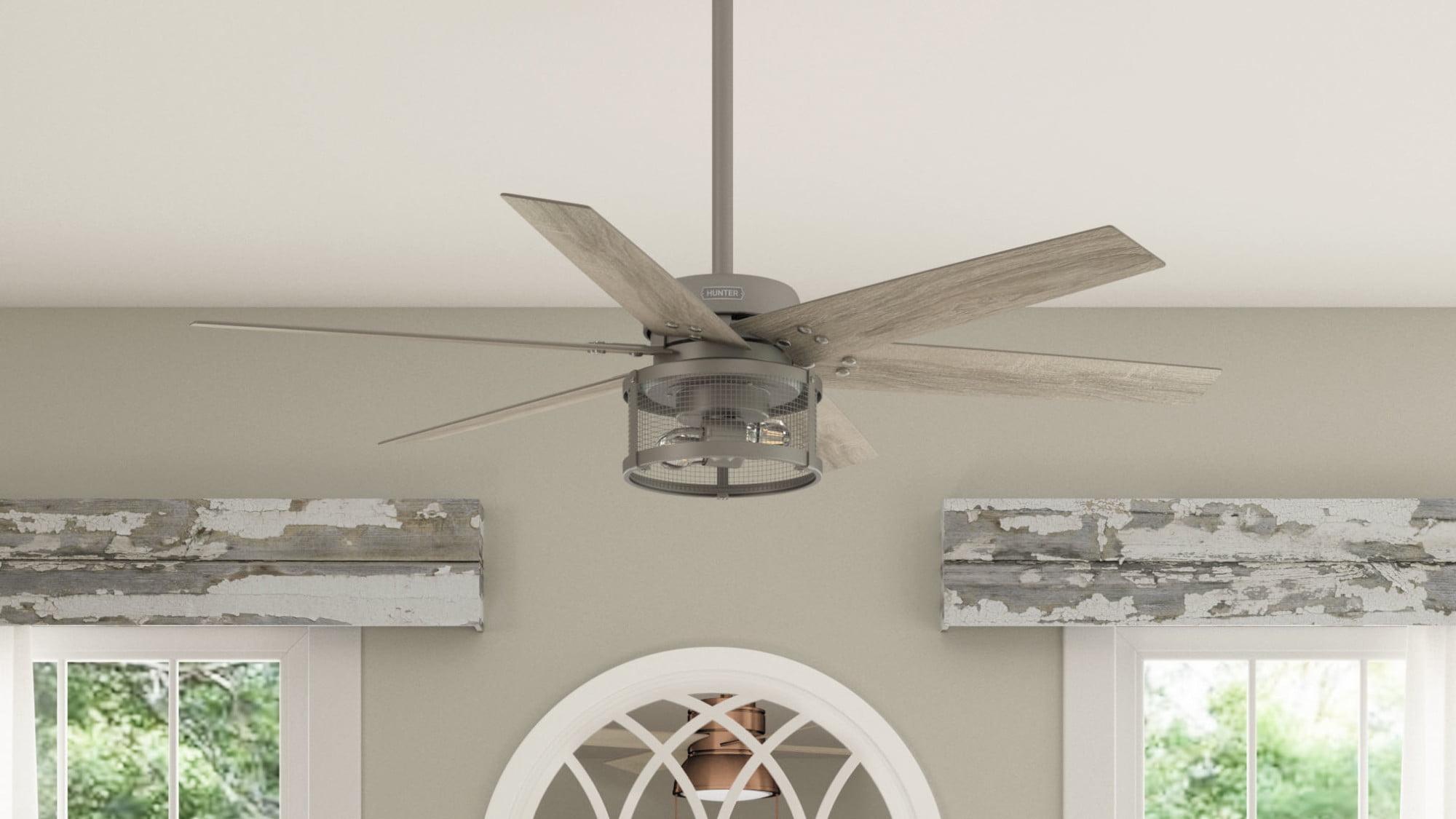 52" Houston 6 - Blade Ceiling Fan With LED Light Kit And Handheld Remote