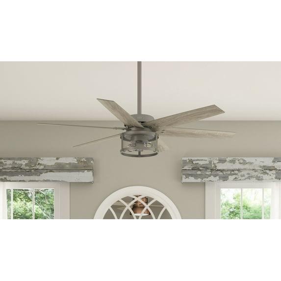 52" Houston 6 - Blade Ceiling Fan With LED Light Kit And Handheld Remote