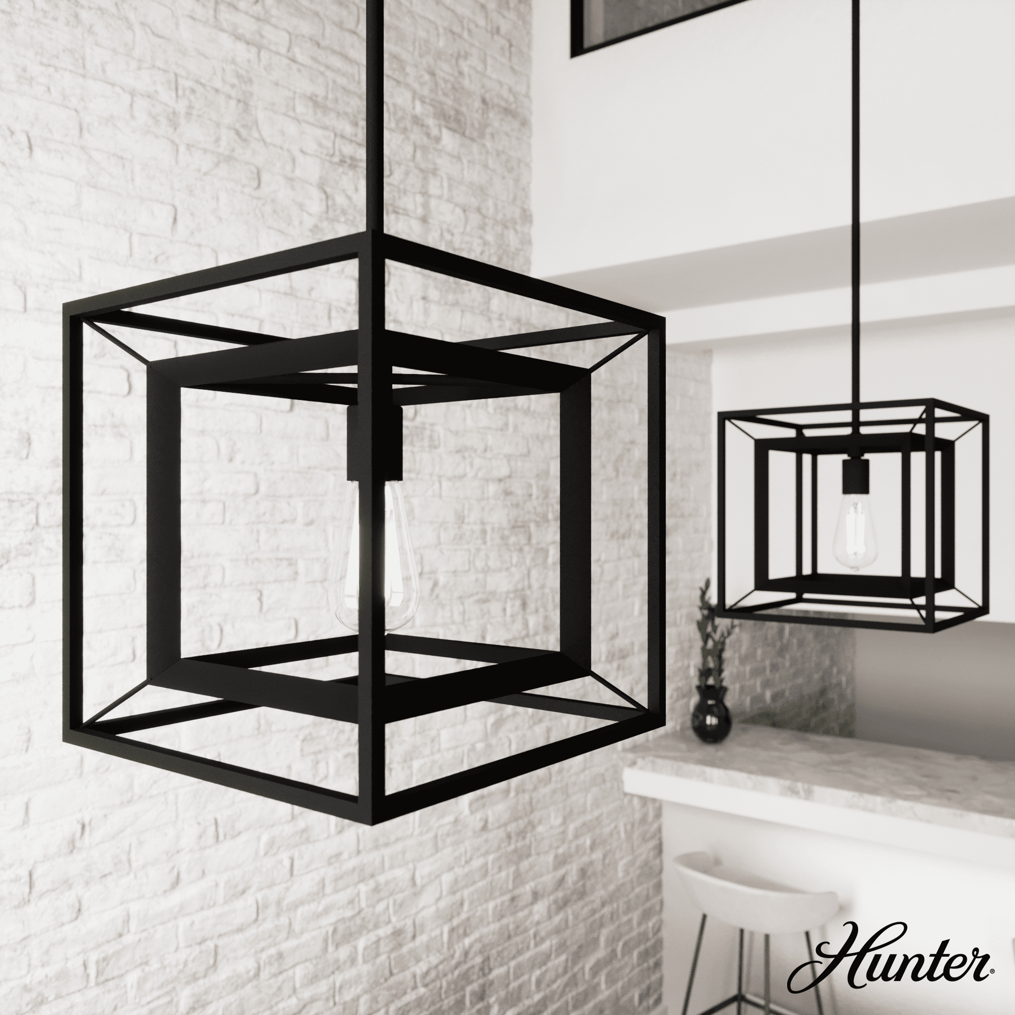 Hunter Fan Doherty Convertible 1 - Light Pendant 12 Inch Ceiling Light Fixture