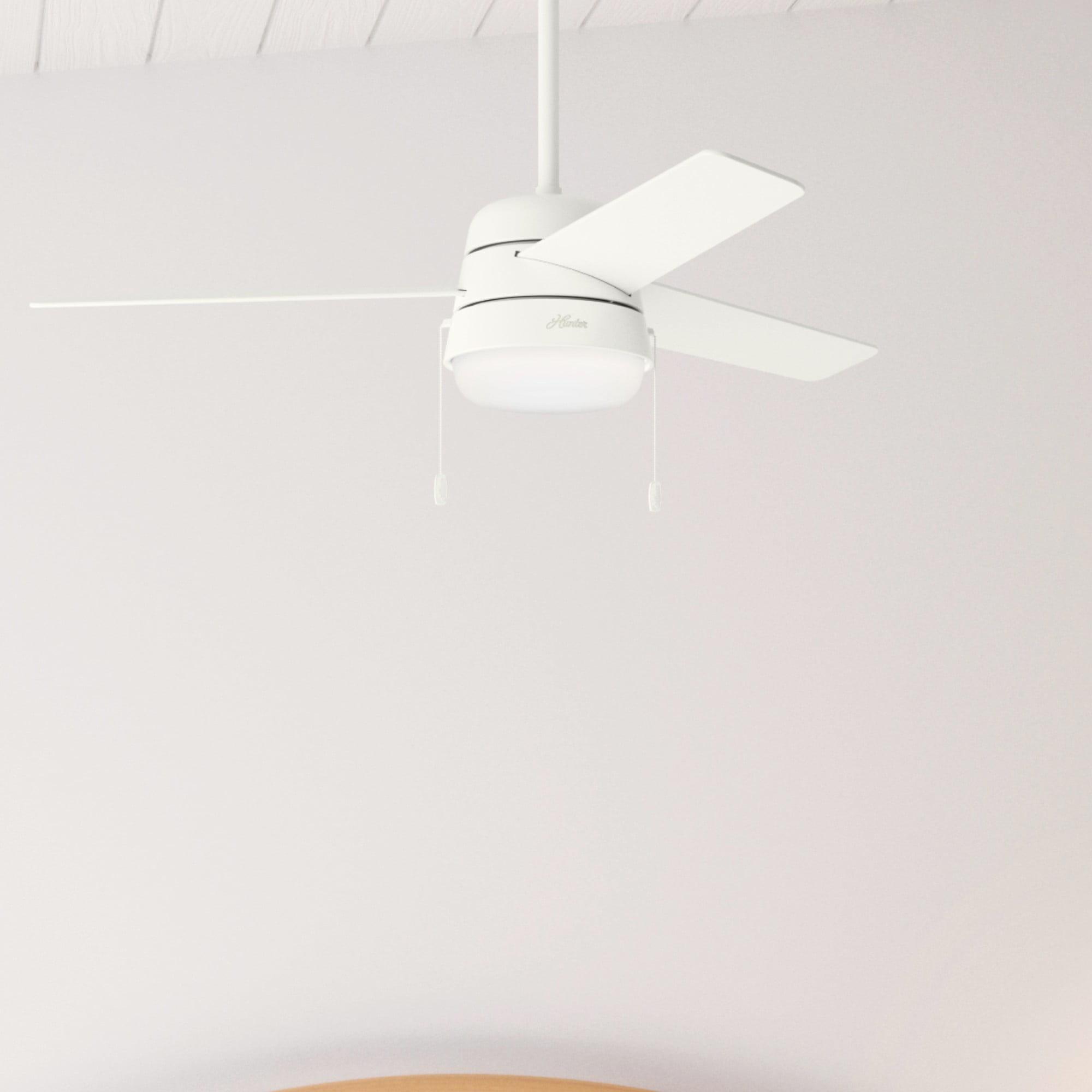 Hunter Fan 52" Aker 3 - Blade Indoor Standard Ceiling Fan with Pull Chain and Light Kit Included