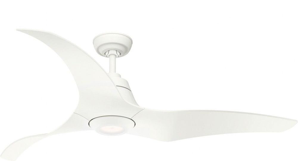 Porcelain White 60" Arwen 3-Blade Ceiling Fan with LED Light and Remote