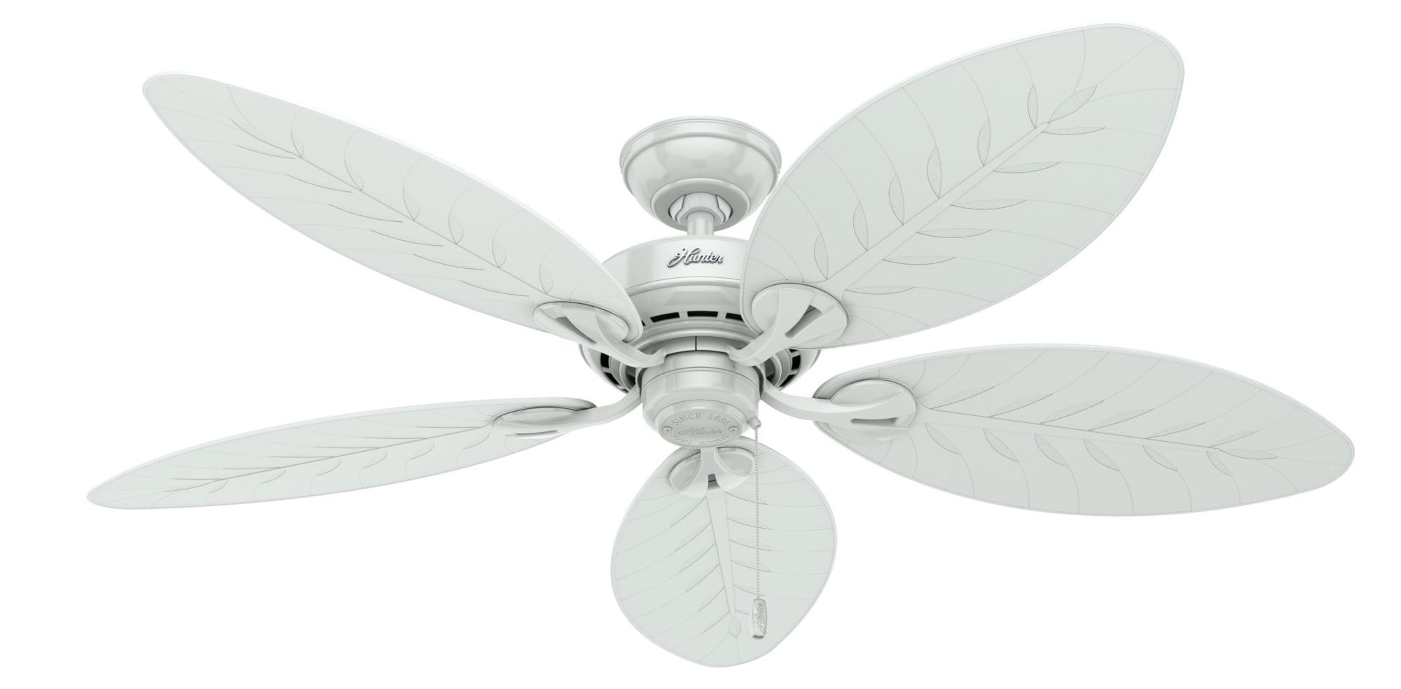 54" Bayview 5 - Blade Outdoor Tropical Leaf Ceiling Fan with Pull Chain