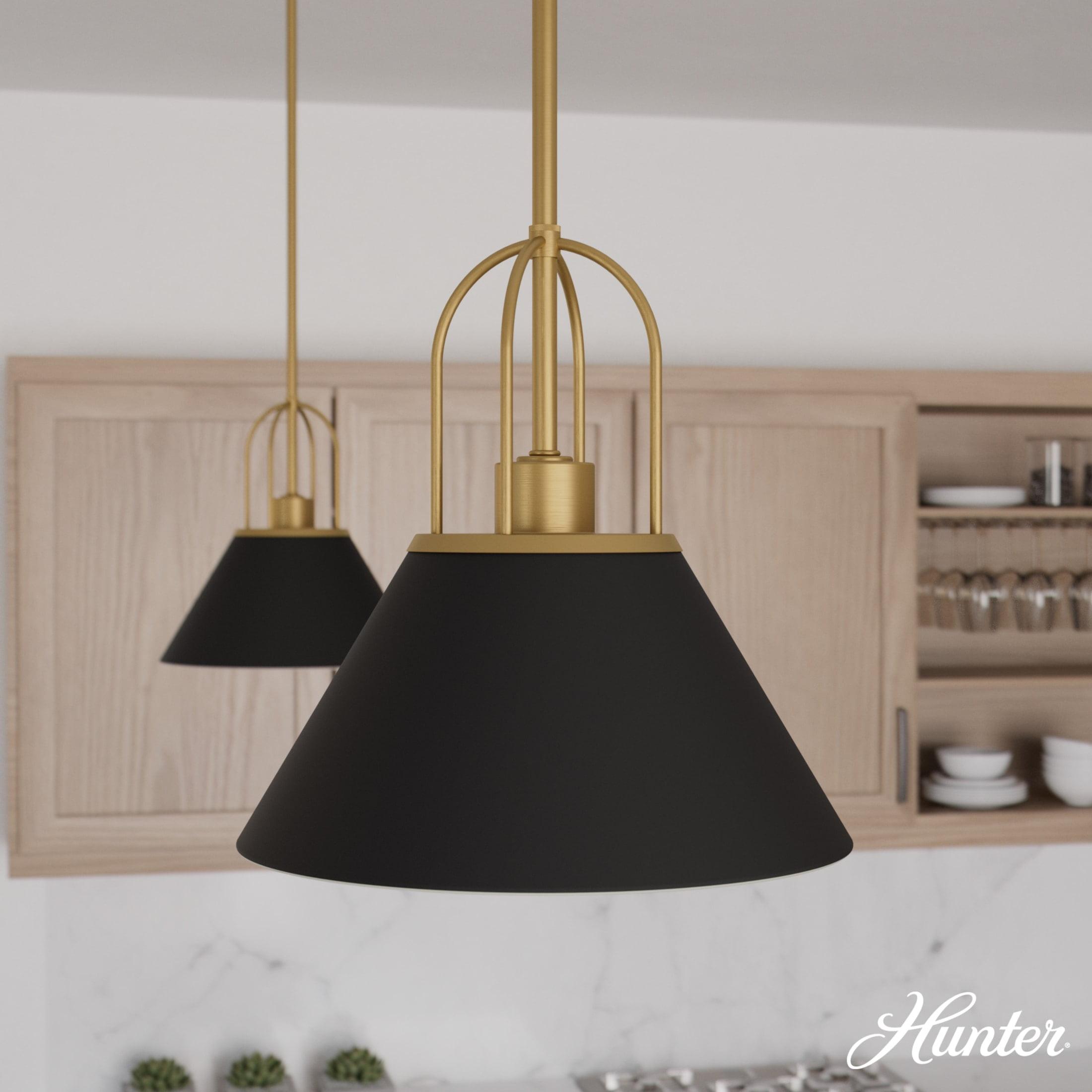 Jasmine Roth Collection + Hunter Jasmine Roth 1 - Light Flat Matte Black Cone Pendant