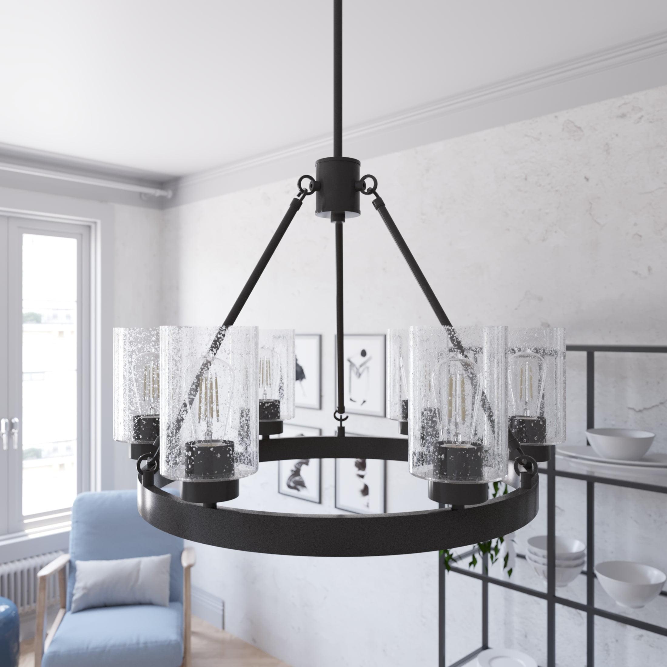 Hartland 6 - Light Unique / Statement Wagon Wheel Chandelier