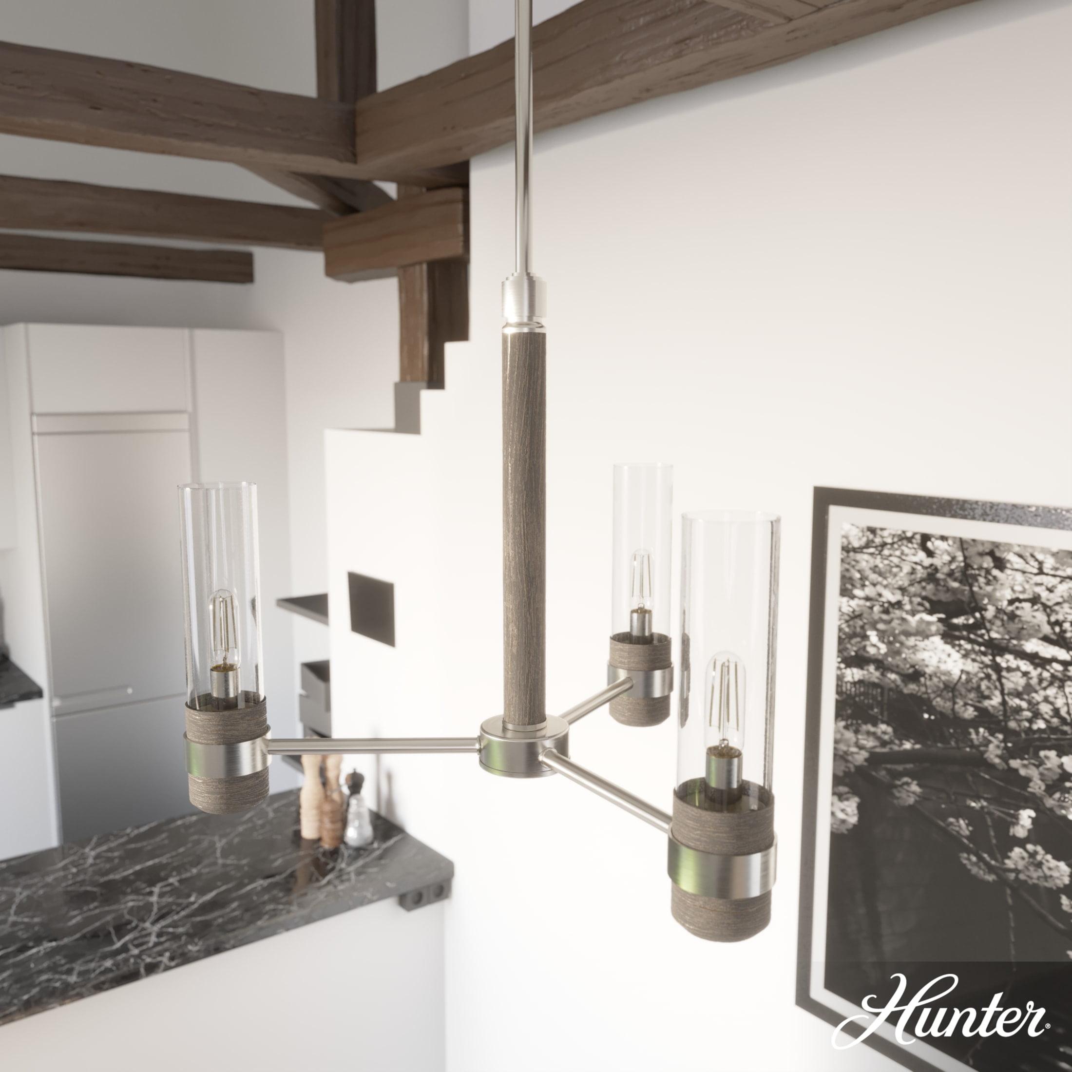 Hunter River Mill 3 Light Chandelier Ceiling Light Fixture