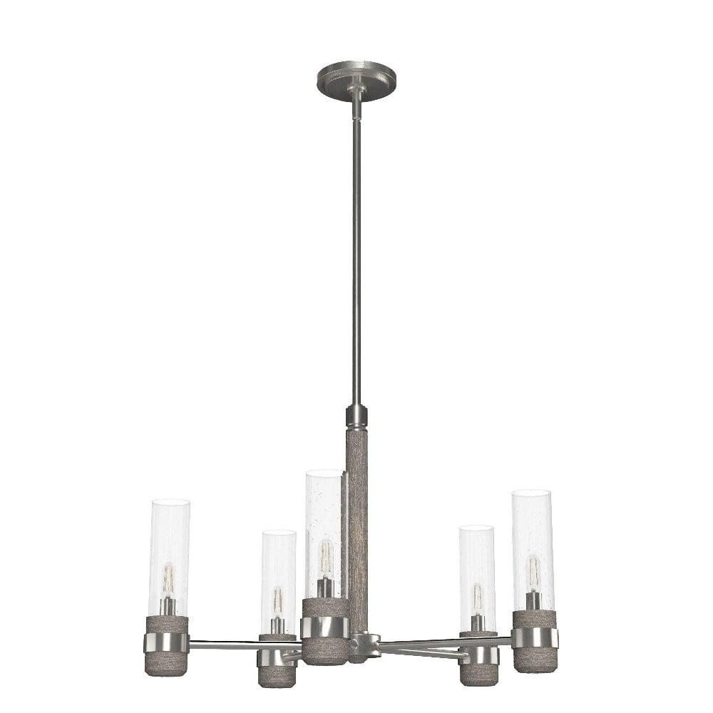 River Mill Brushed Nickel 5-Light Candle Chandelier