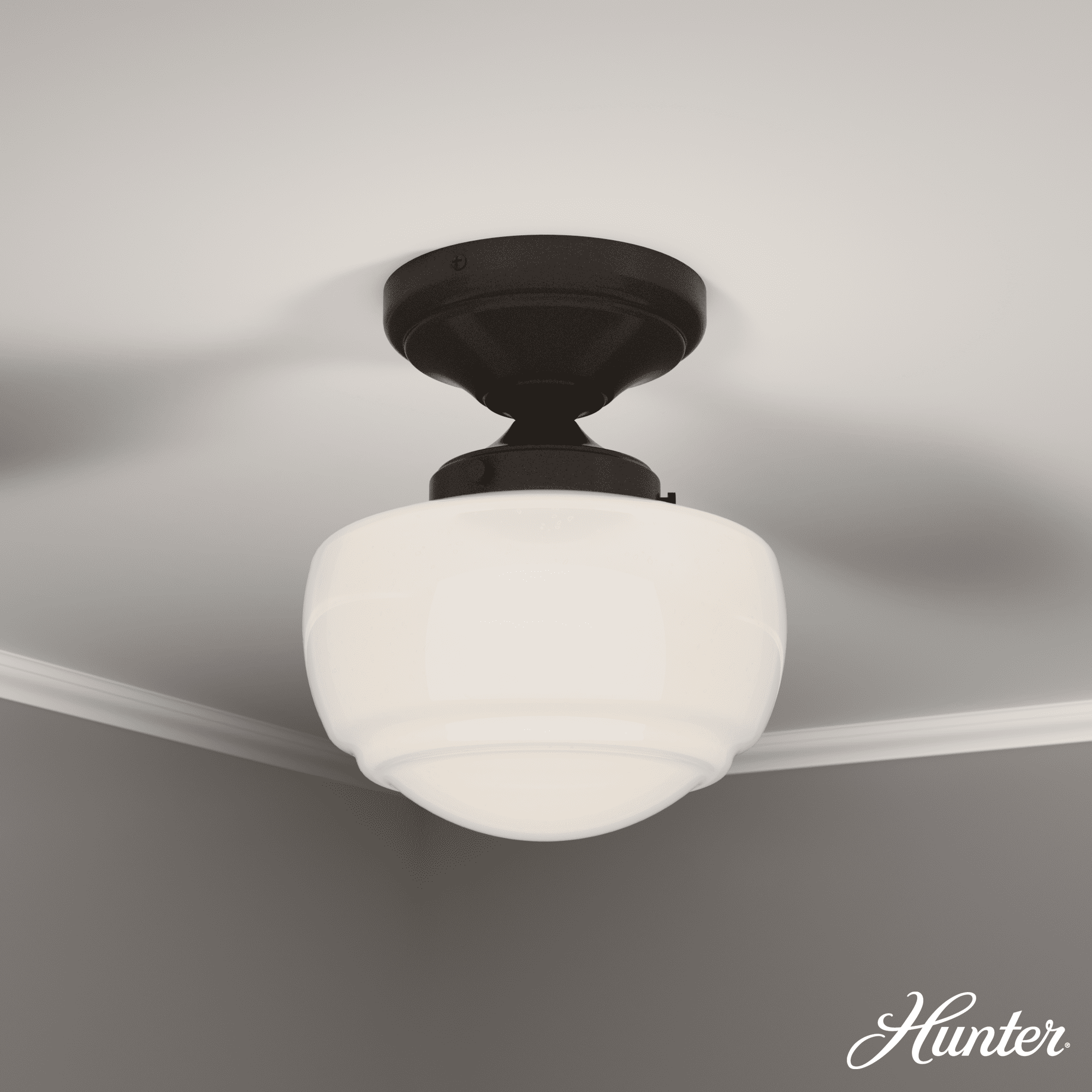 Hunter Saddle Creek 1 Light Mini Flush Mount Ceiling Light Fixture